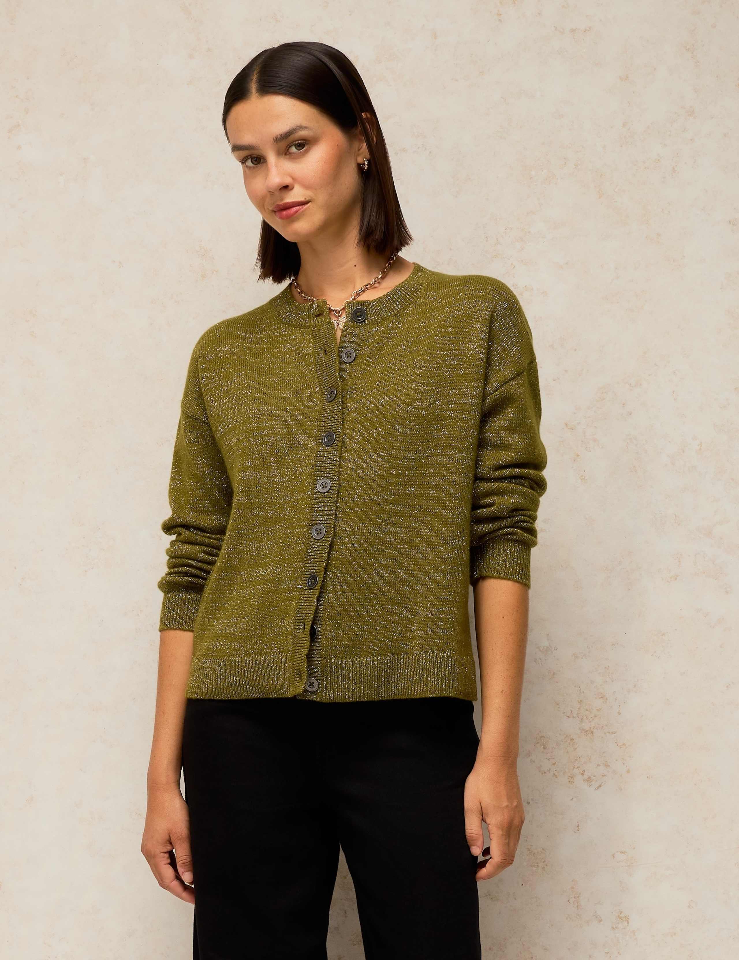 Sansa Wool Blend Sparkly Cardigan