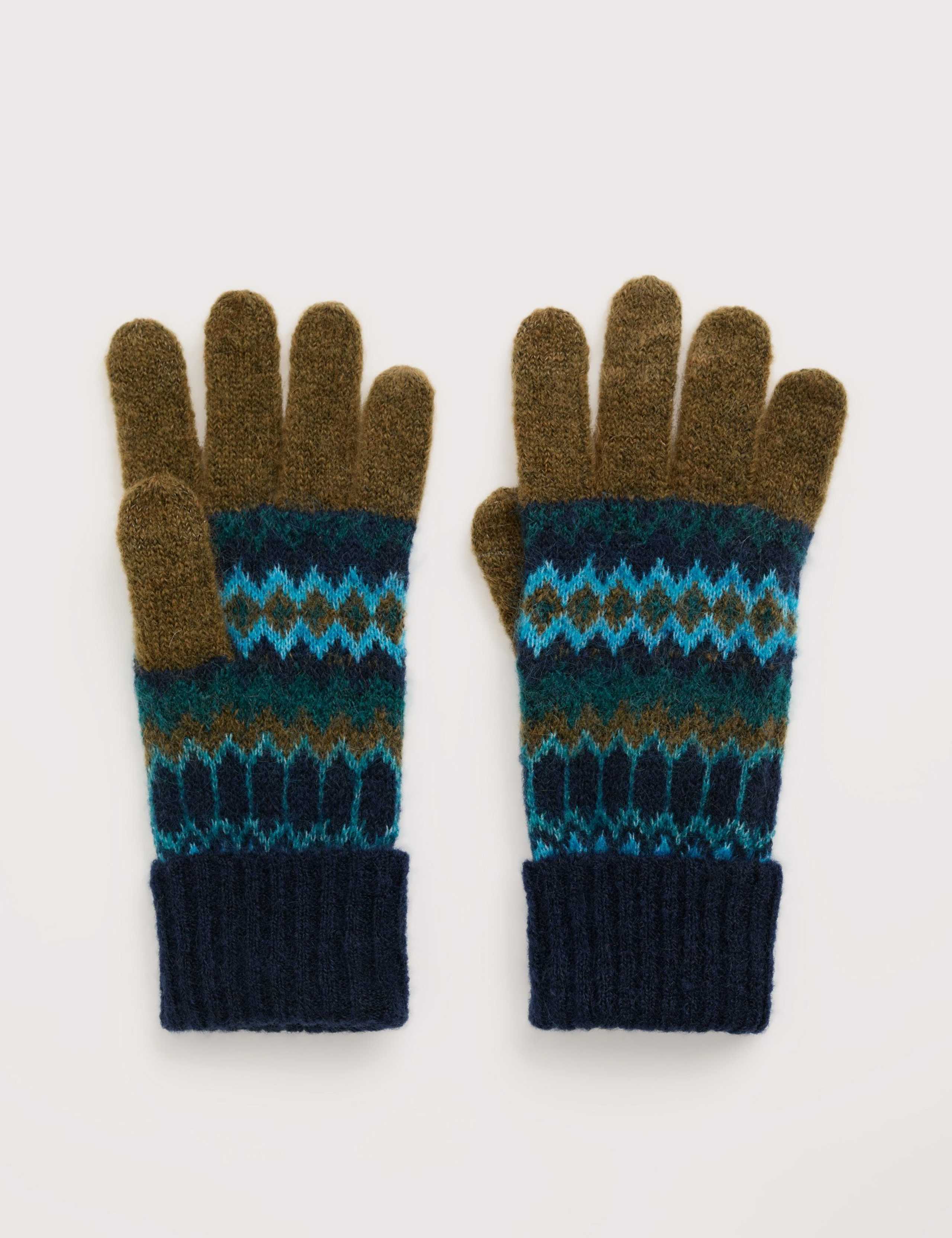Wool Blend Patterned Gloves