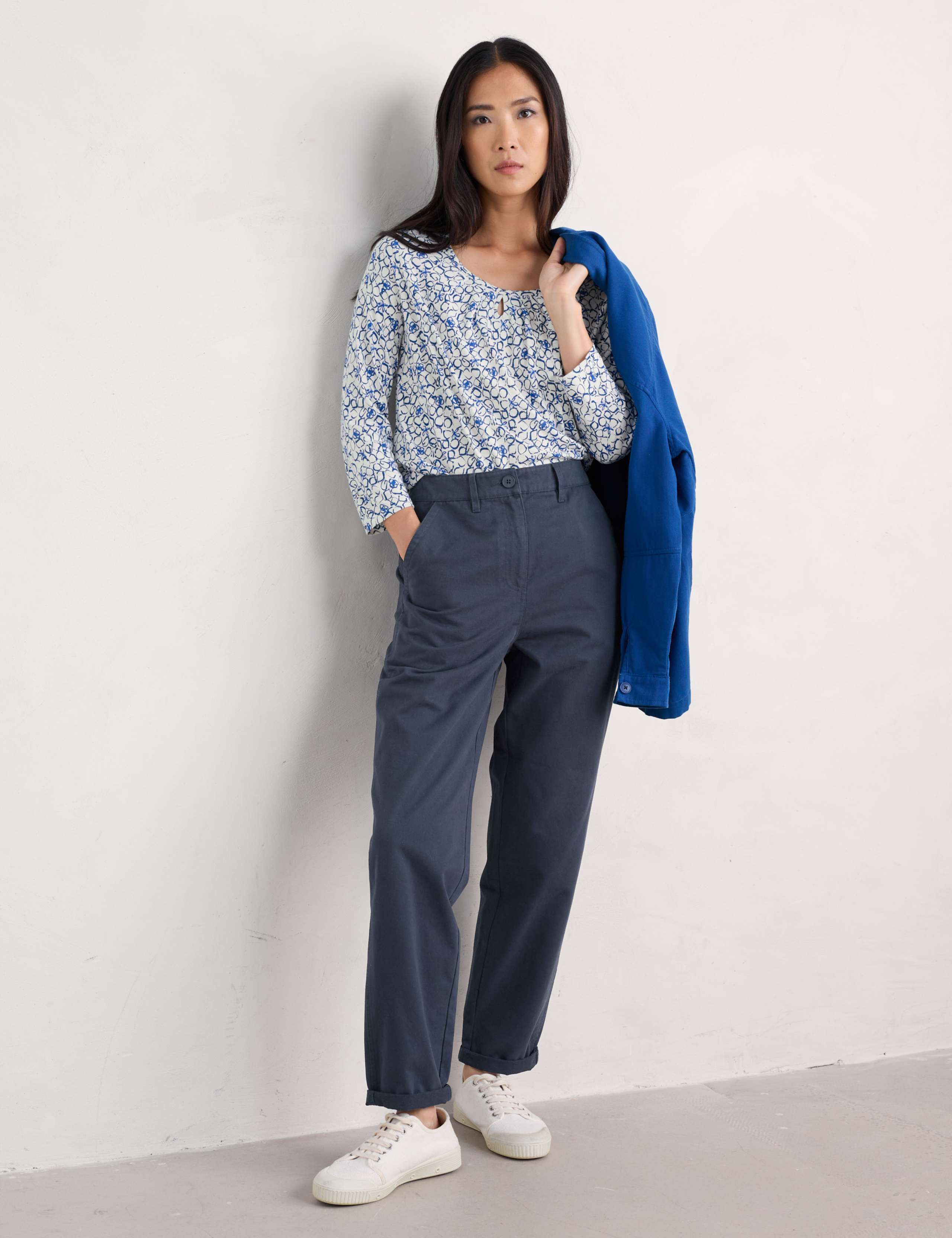 Cotton Blend Geometric Top