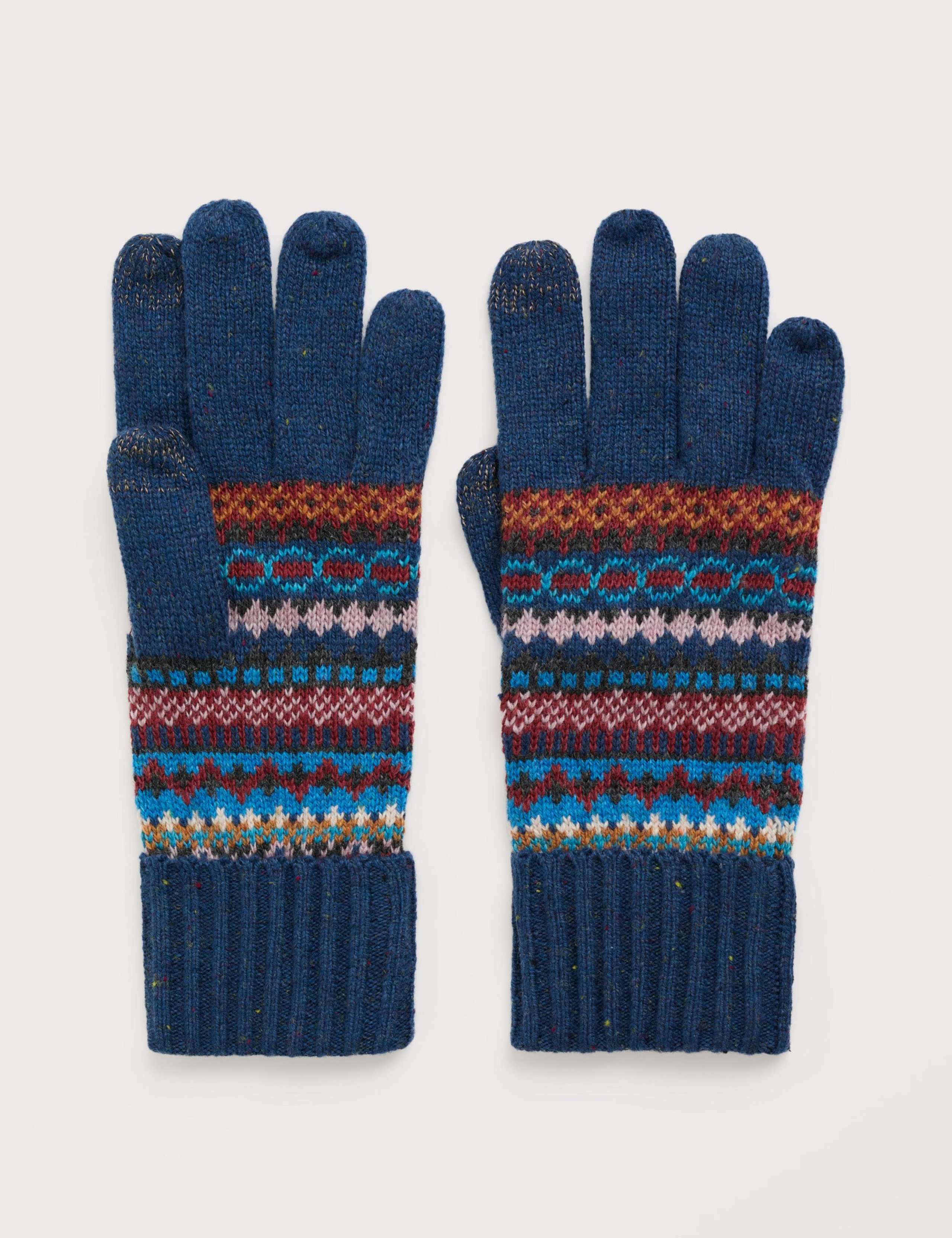 Jacquard Touchscreen Gloves with Wool