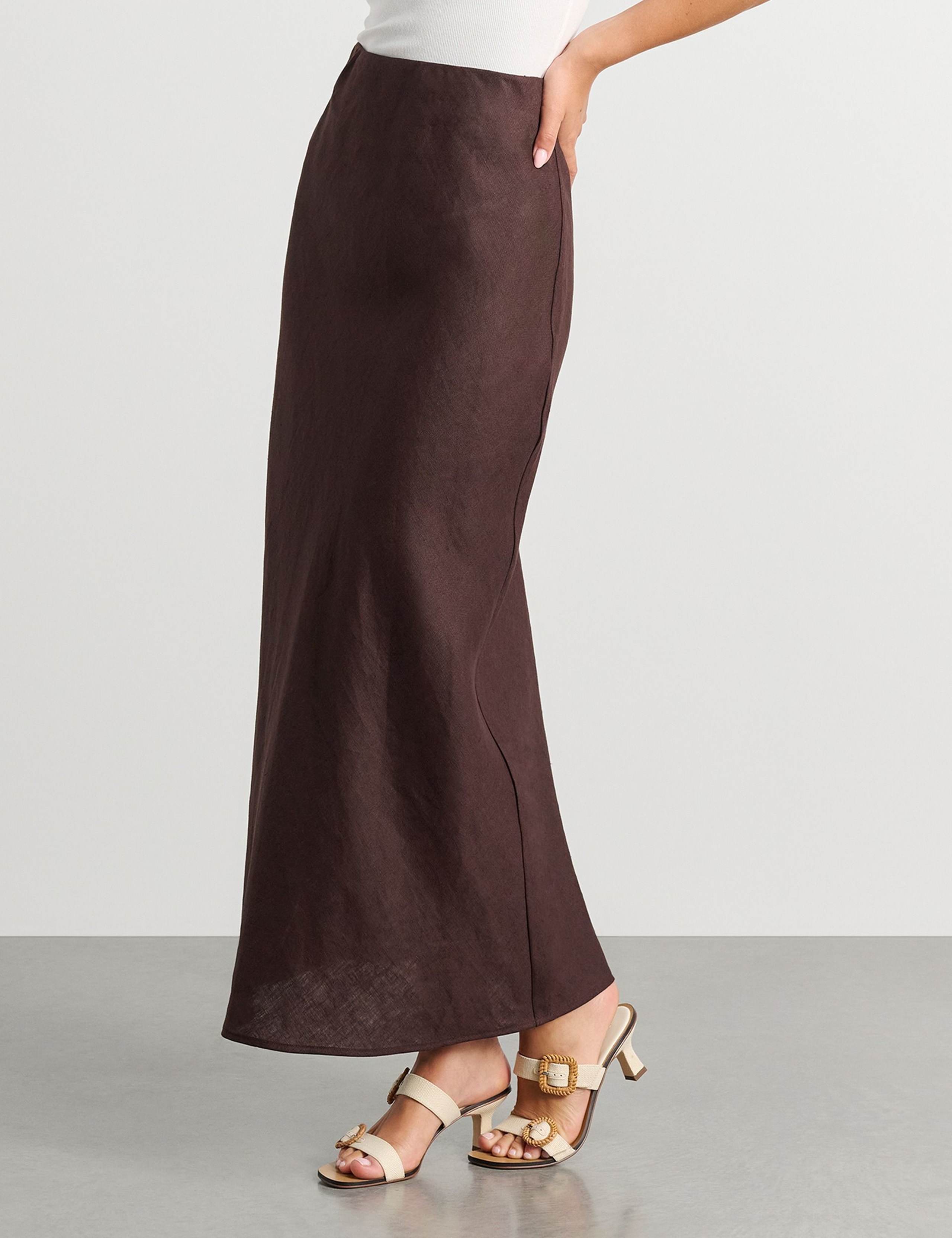 Pure Linen Maxi Slip Skirt