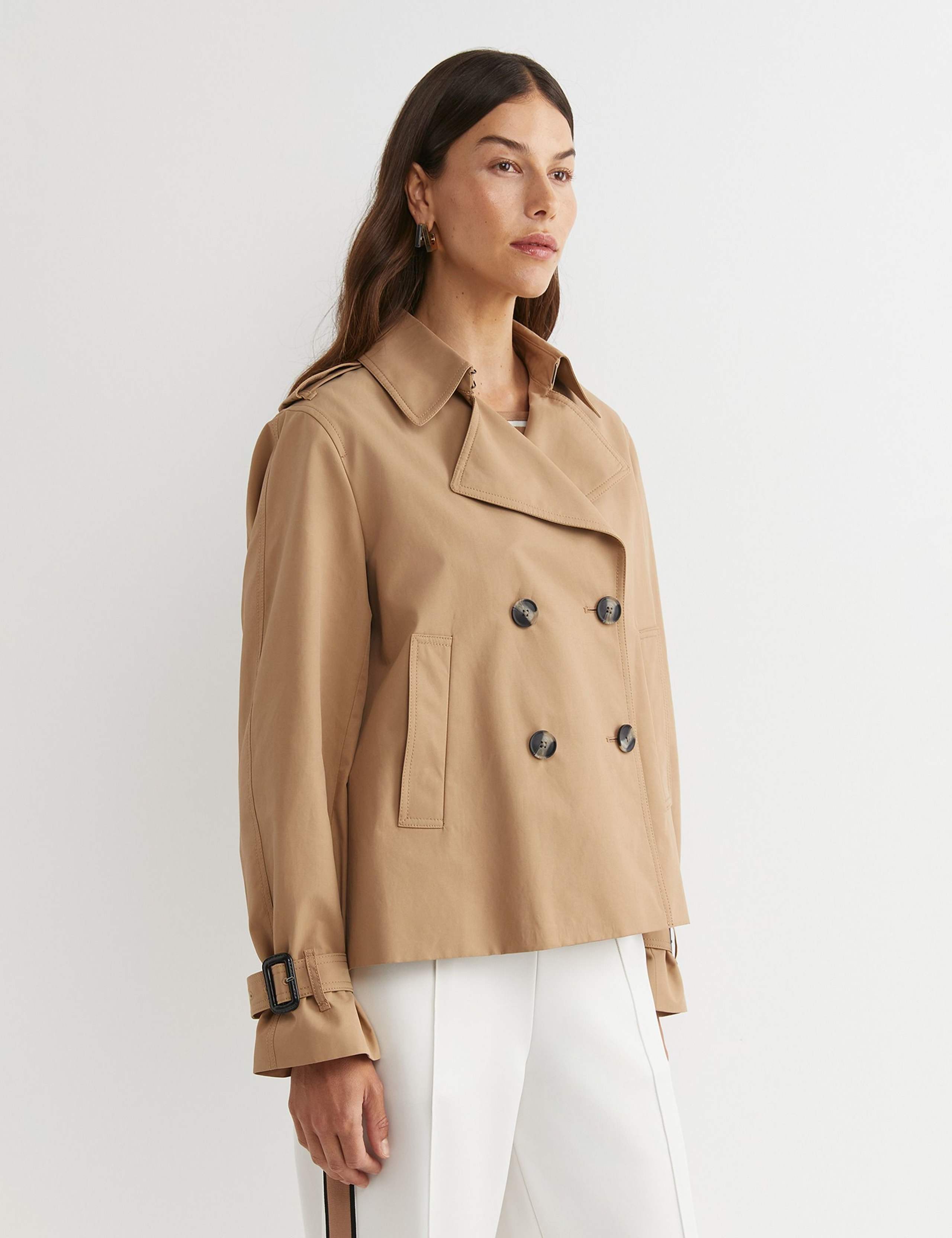 Cotton Rich Cropped Trench Coat
