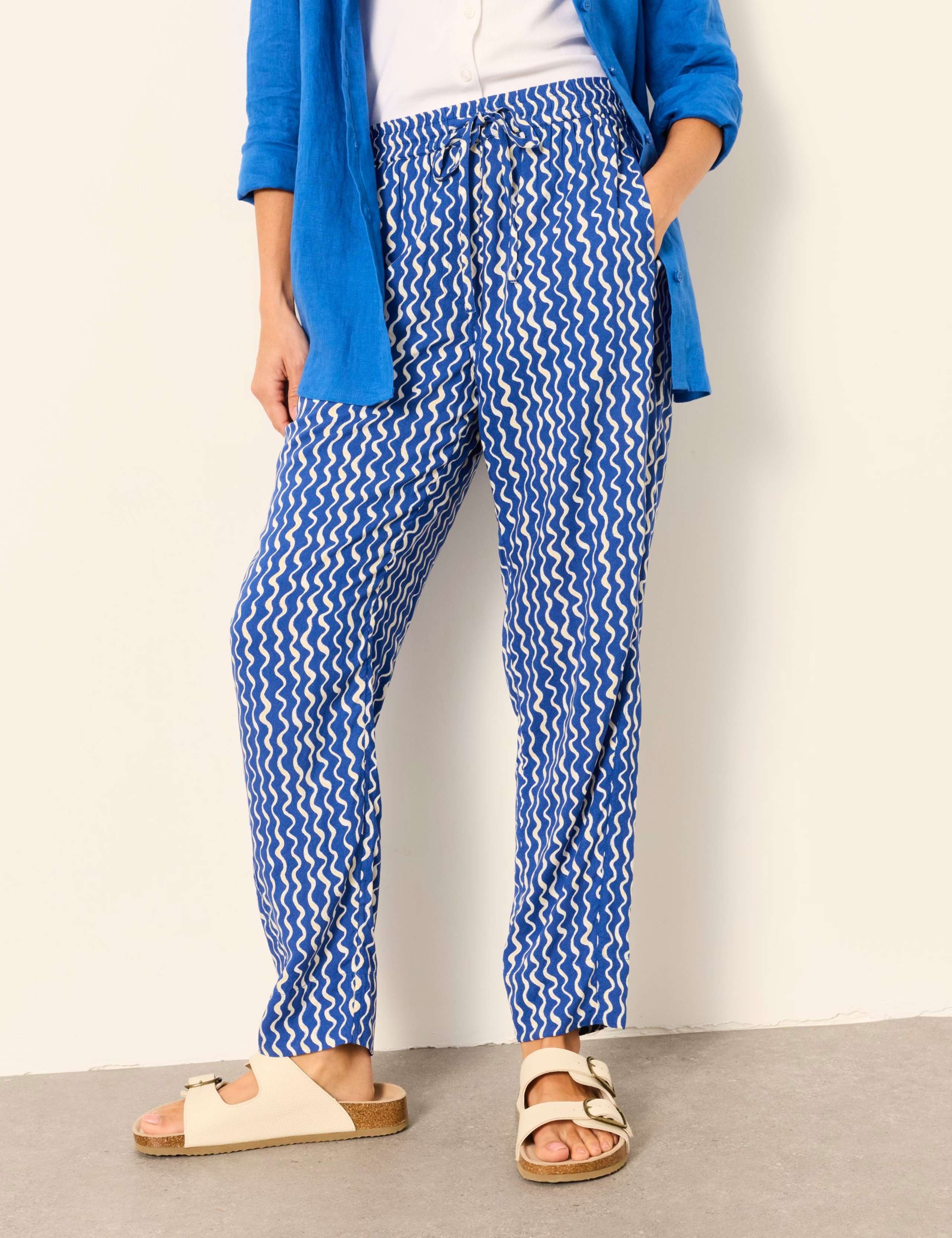 Striped Drawstring Tapered Trousers