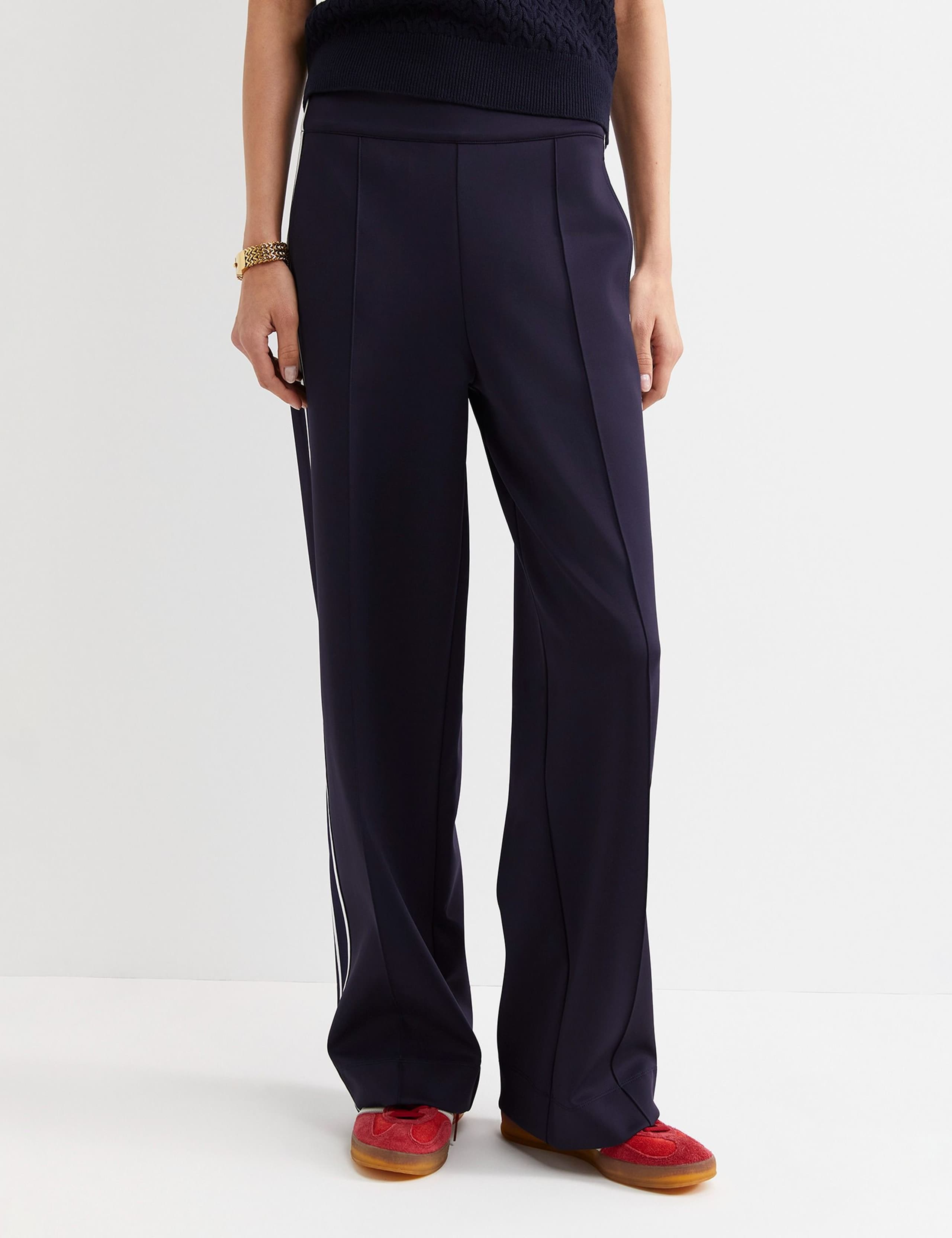 Side Stripe Elasticated Waist Wide Leg Joggers