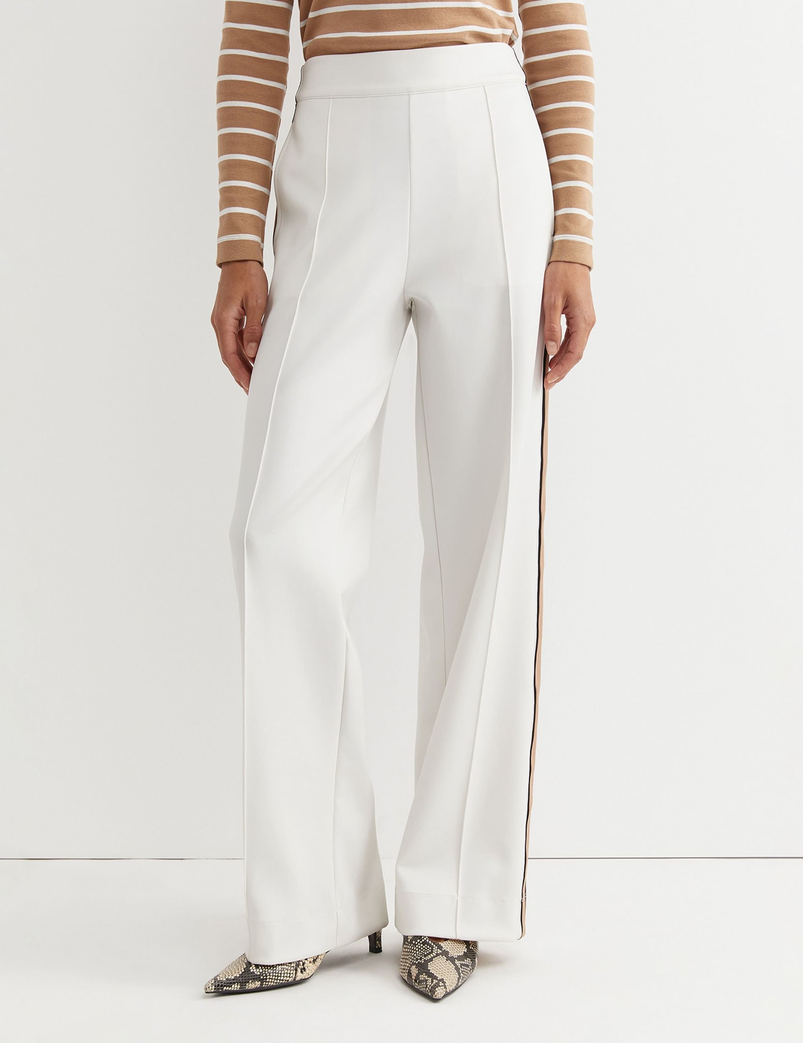 Side Stripe Elasticated Waist Wide Leg Joggers