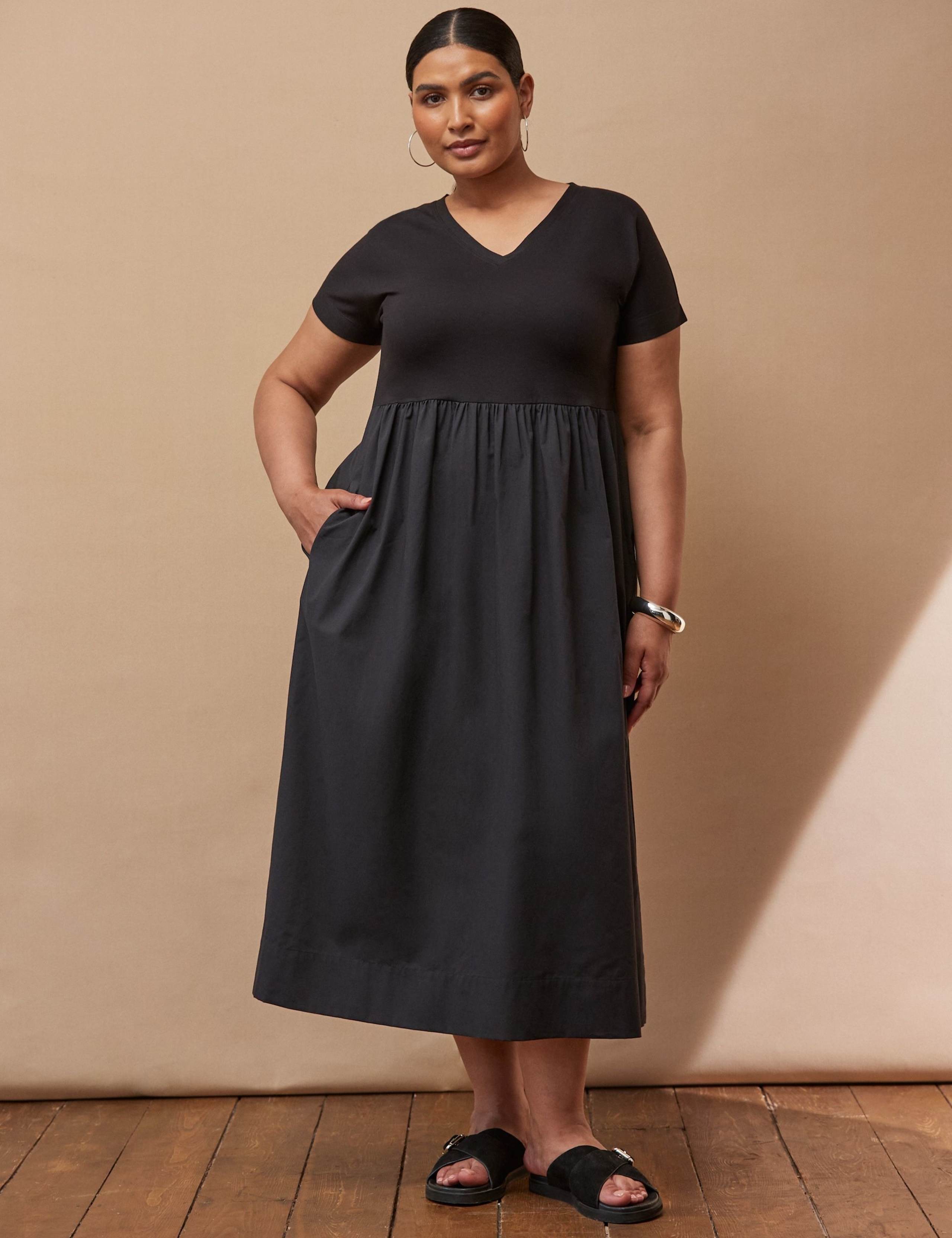 Jersey Woven Mix T-shirt Dress