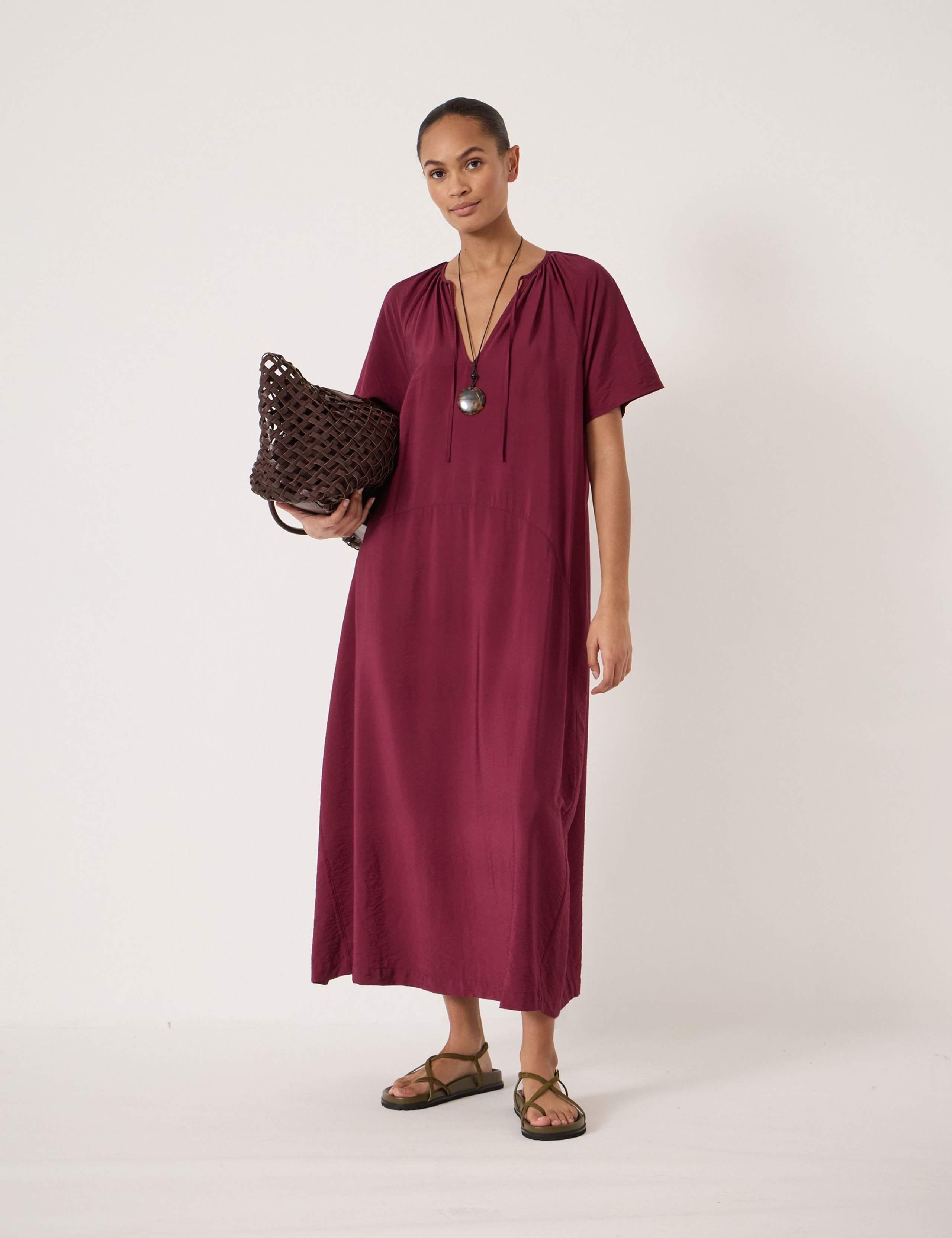 Liddie Tie Neck Midaxi Tea Dress