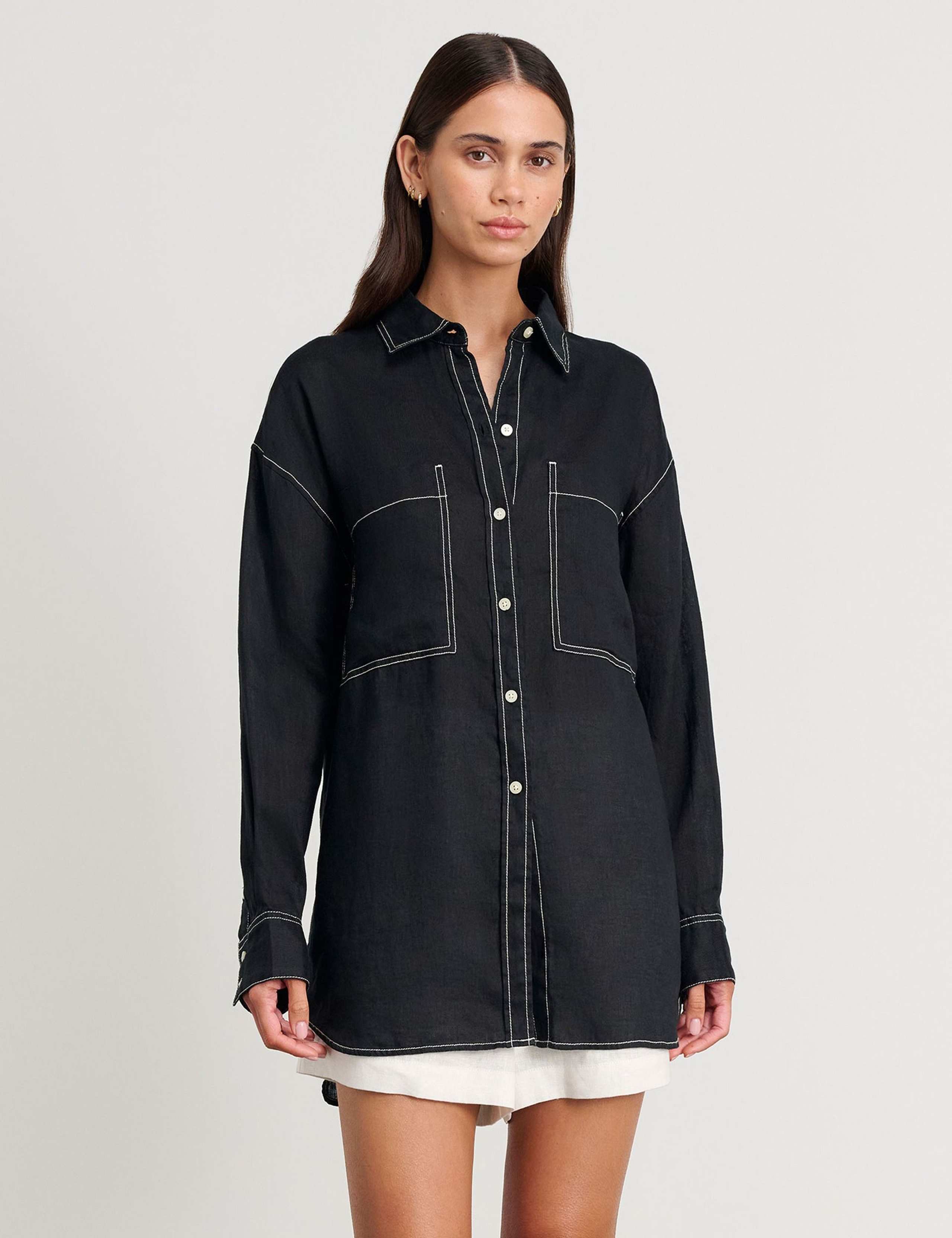 Pure Linen Oversized Shirt