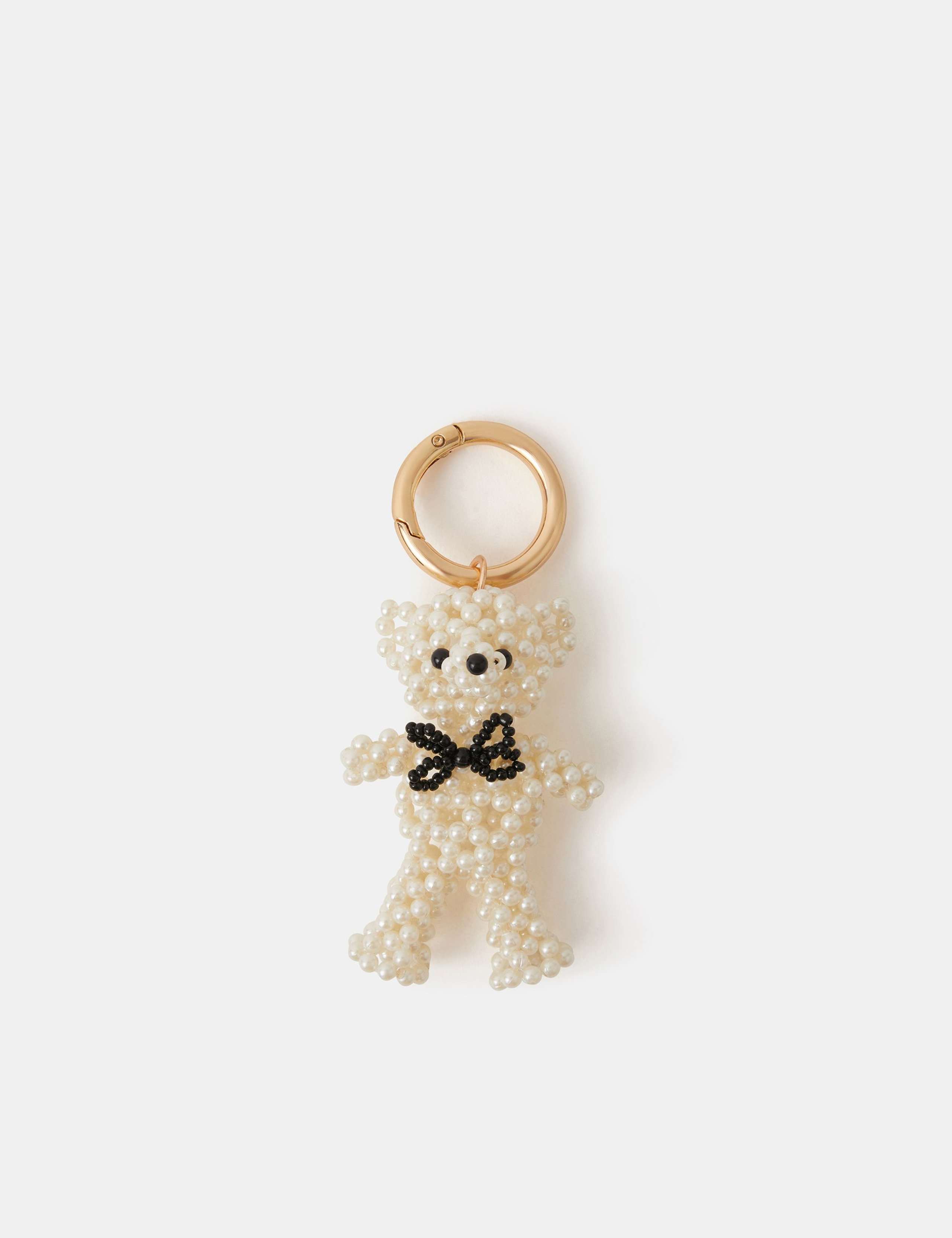 Pearl Beaded Bear Bag Charm