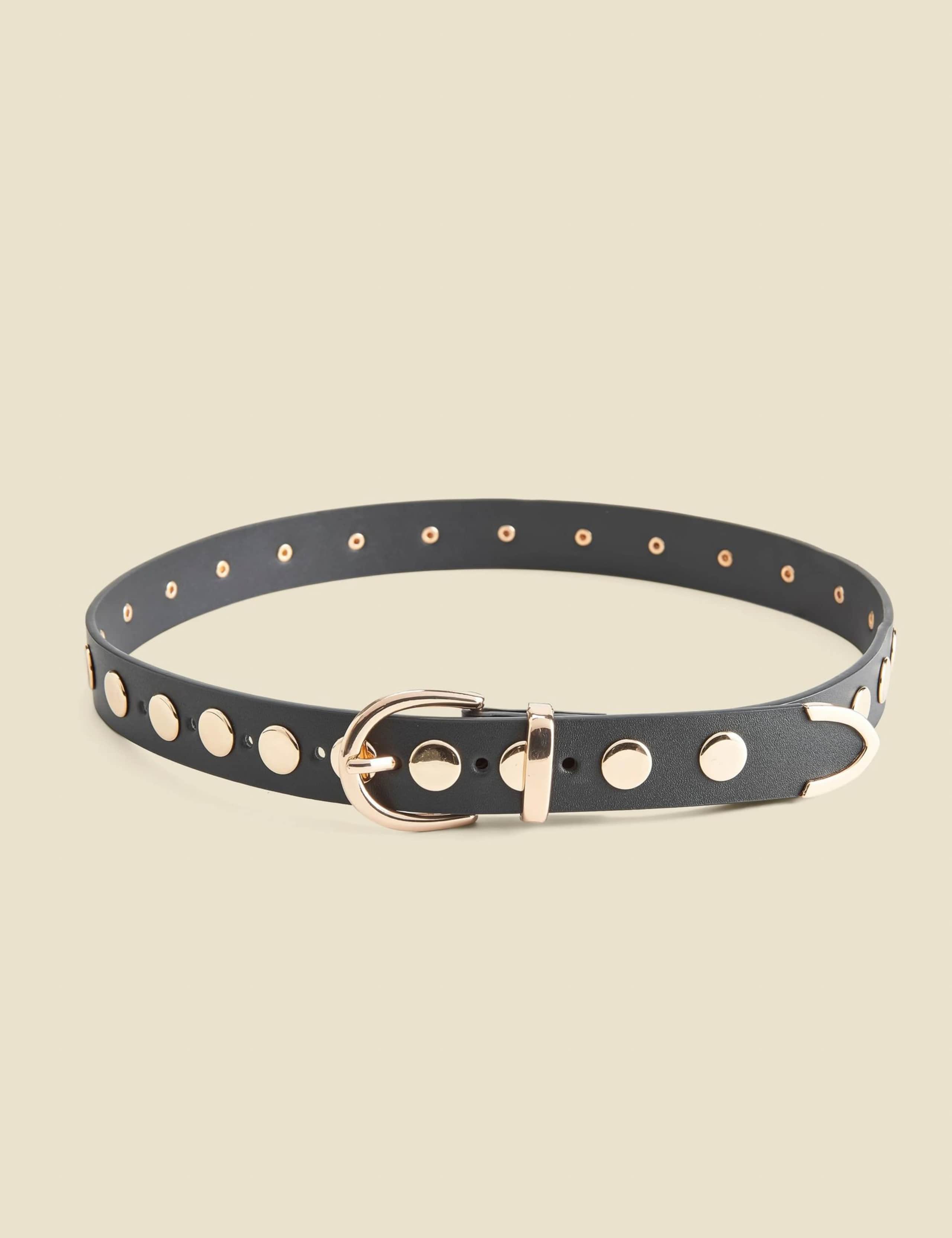 Leather Studded Waist Belt