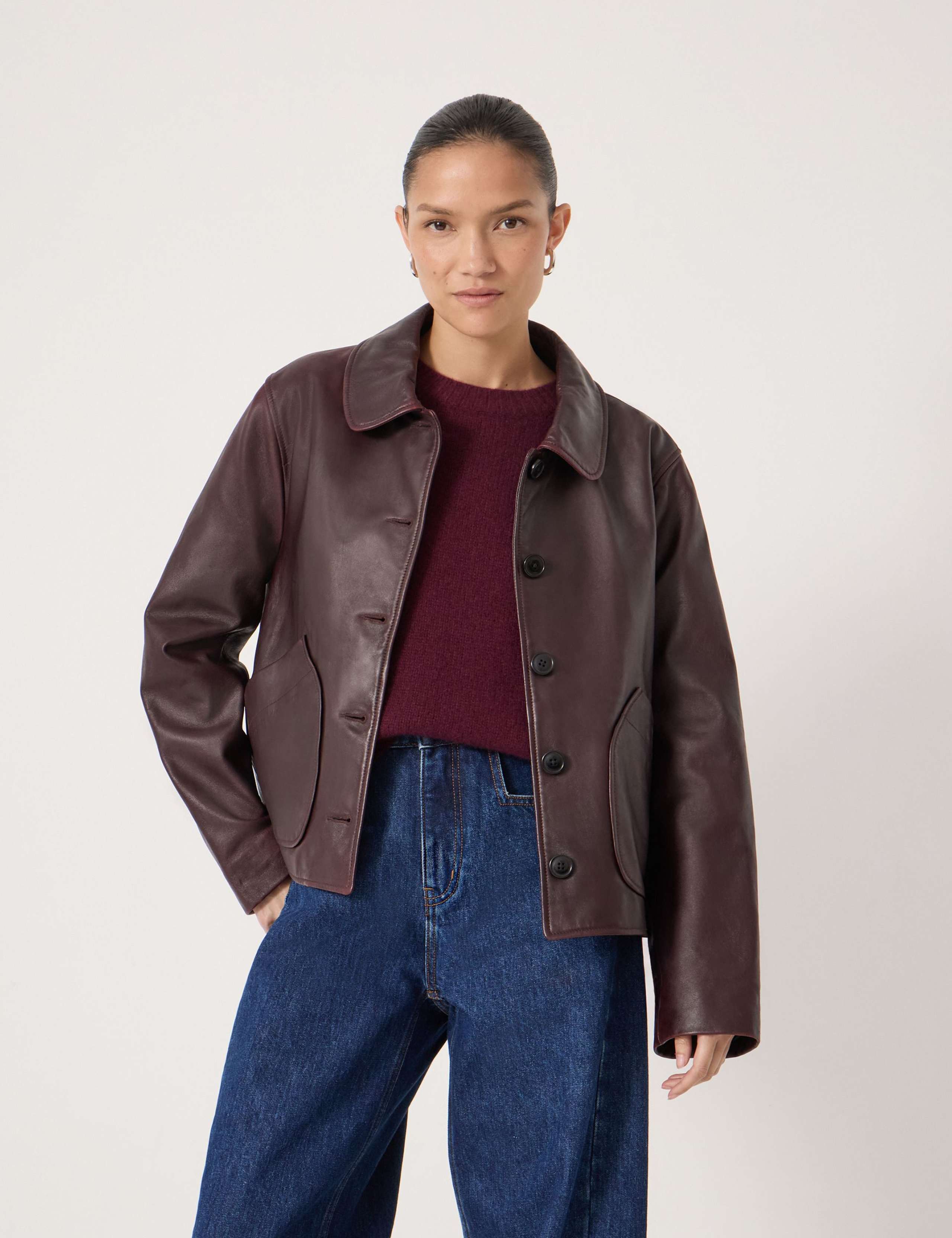 Leather Collared Jacket