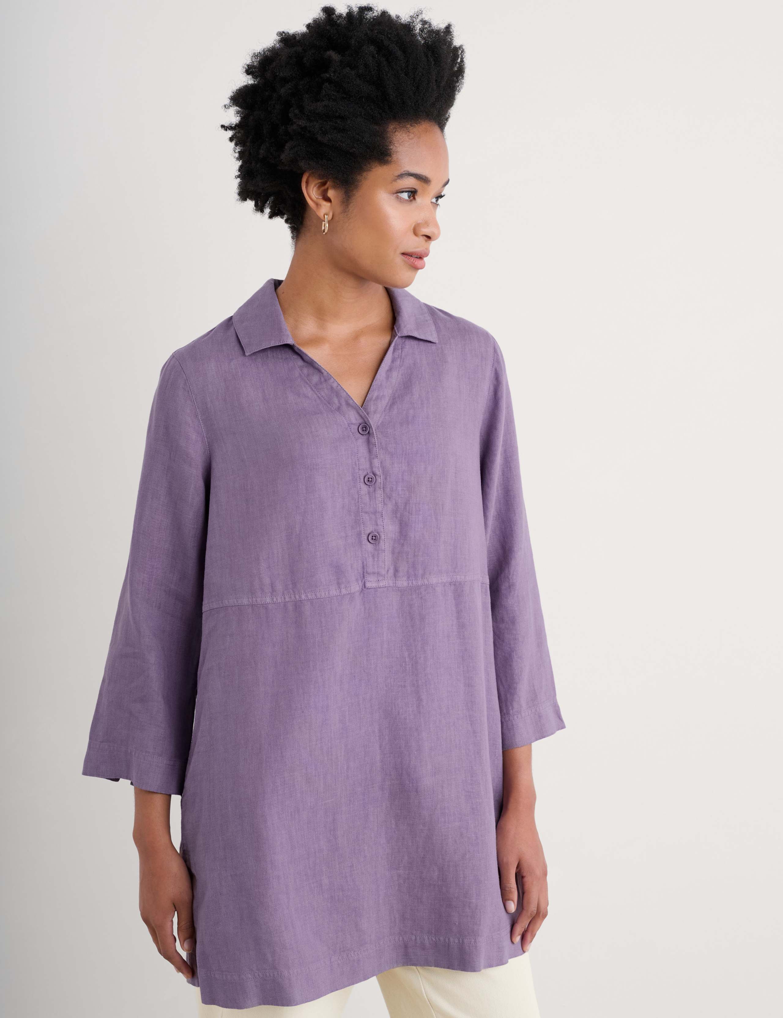 Pure Linen Collared Tunic