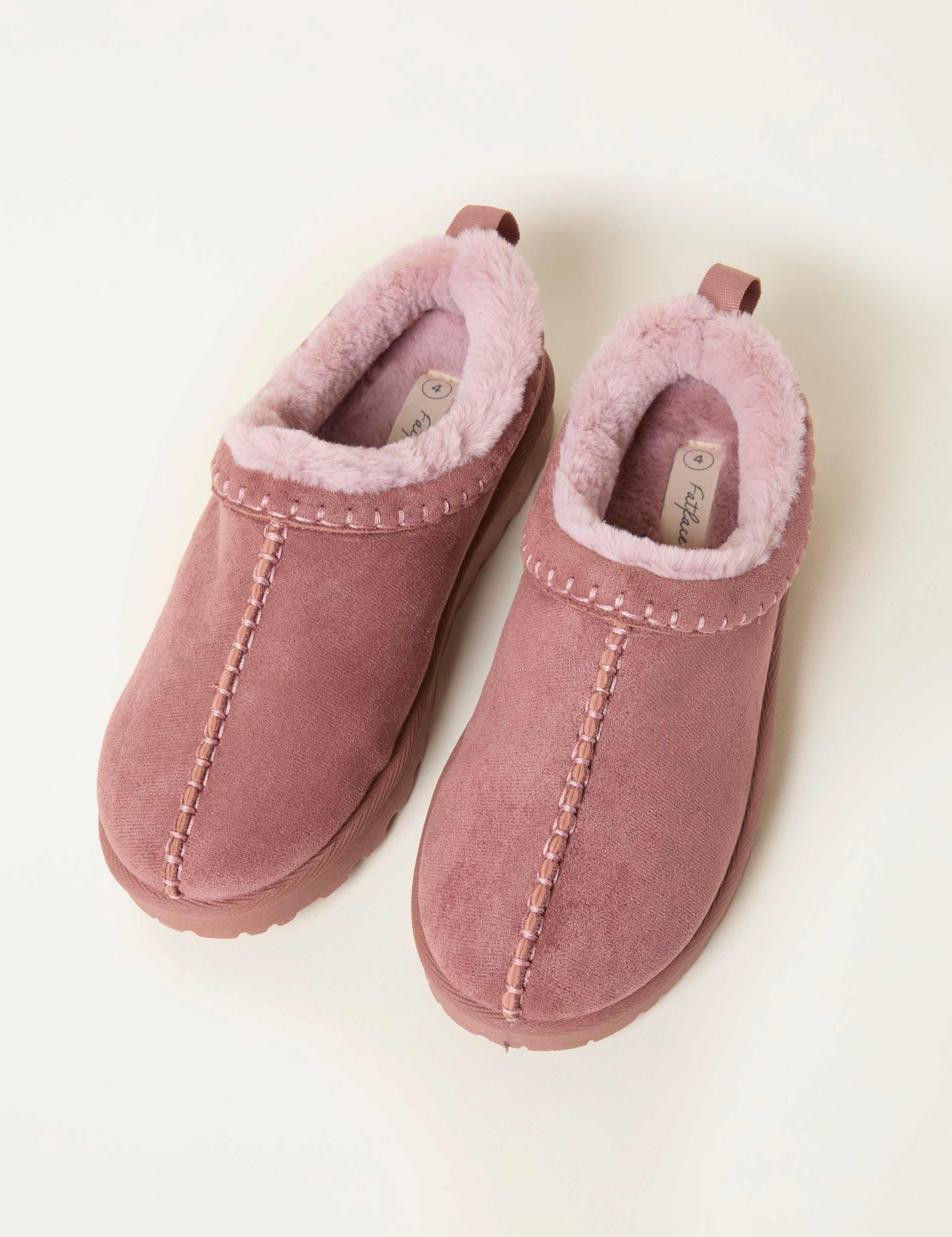 Faux Fur Lined Mule Slippers