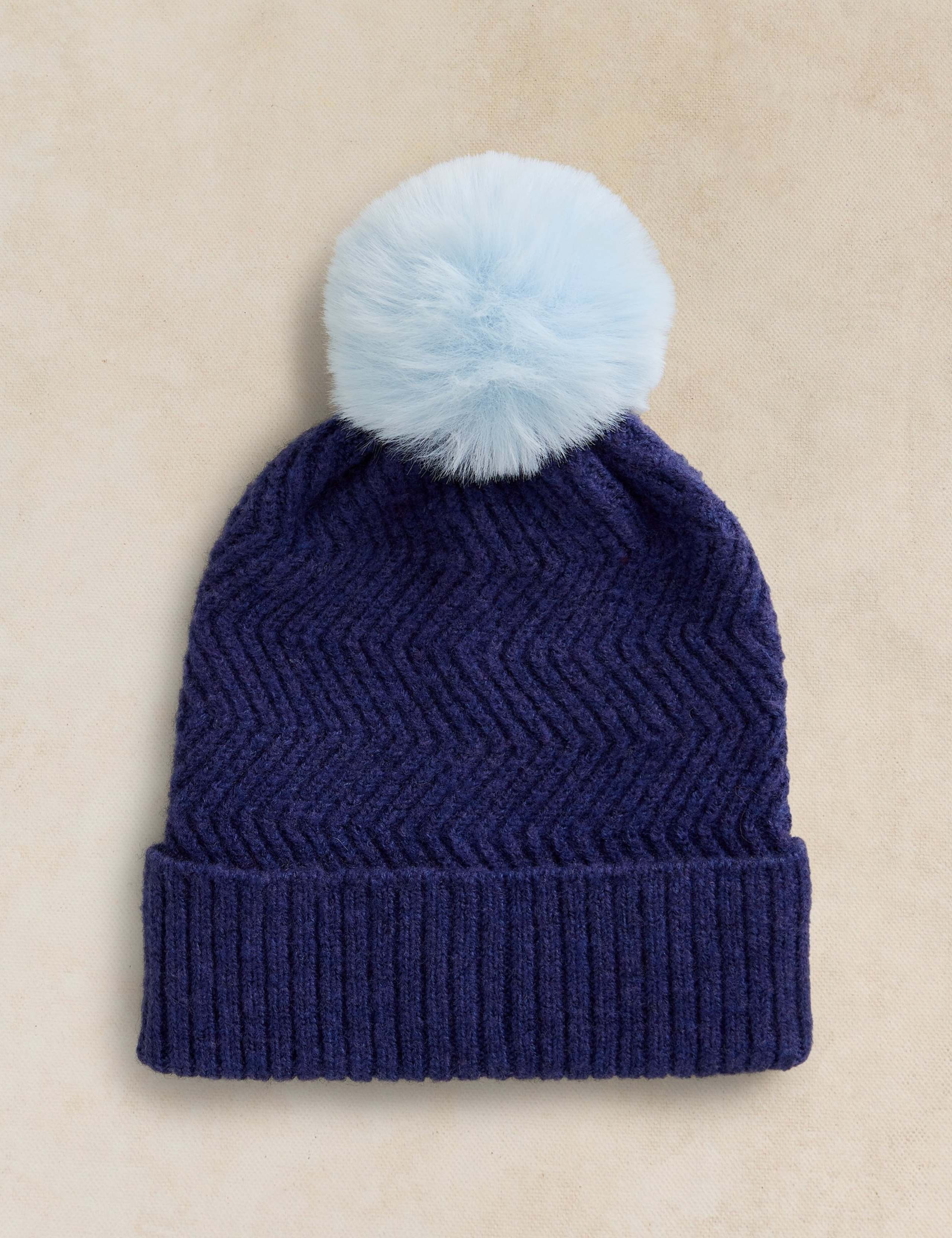 Pom Beanie Hat with Wool