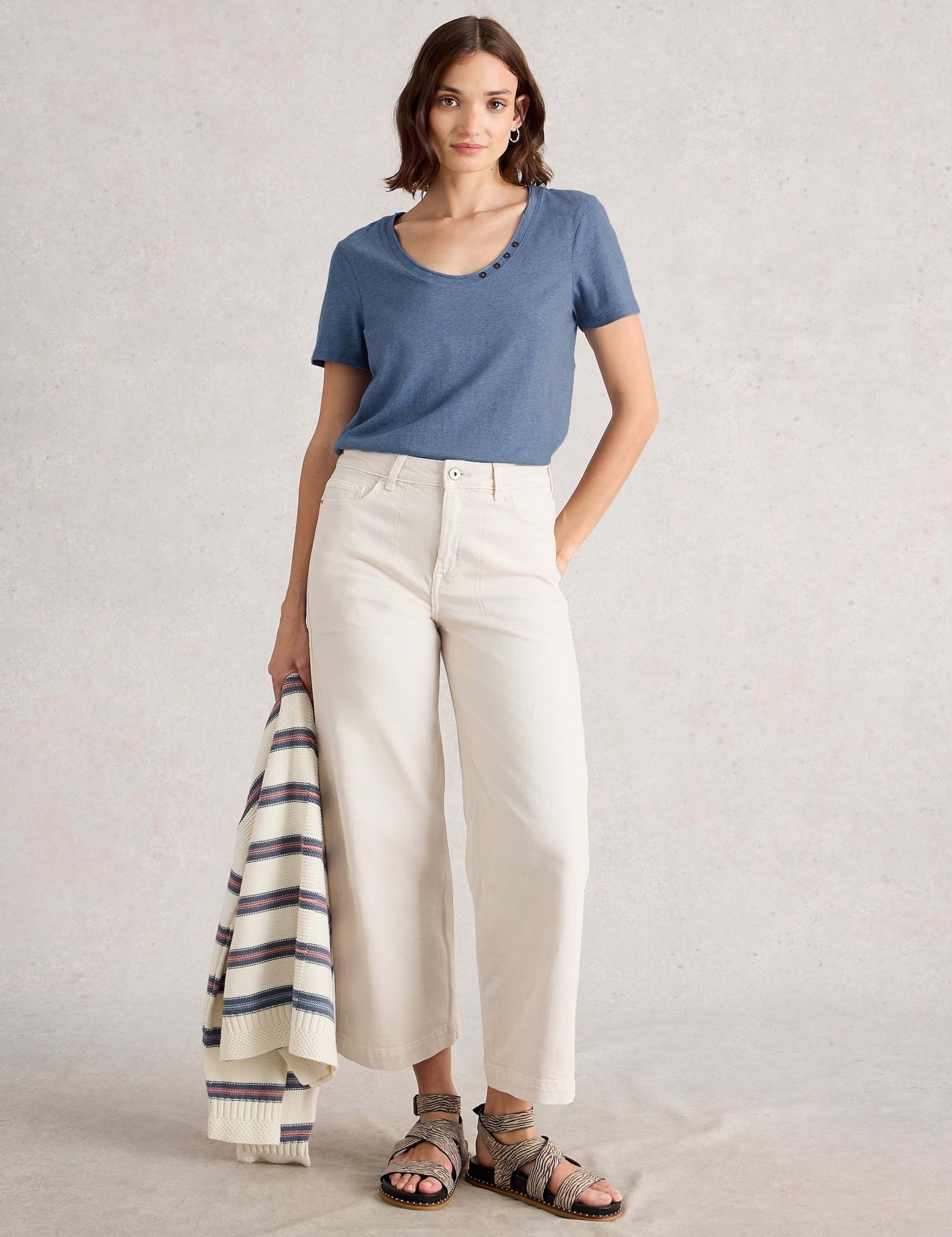Pure Cotton Scoop Neck T-Shirt