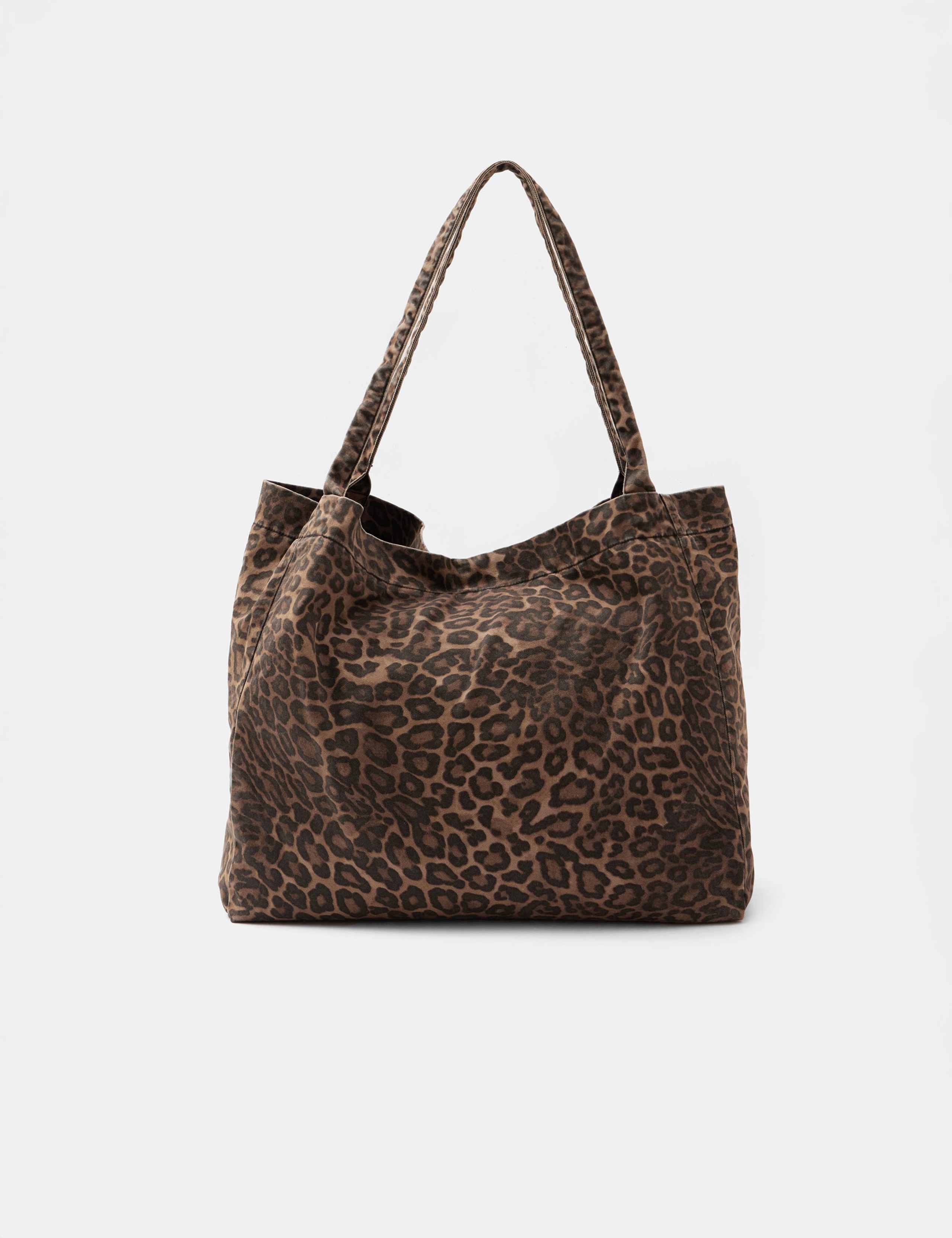Pure Cotton Canvas Animal Print Tote Bag