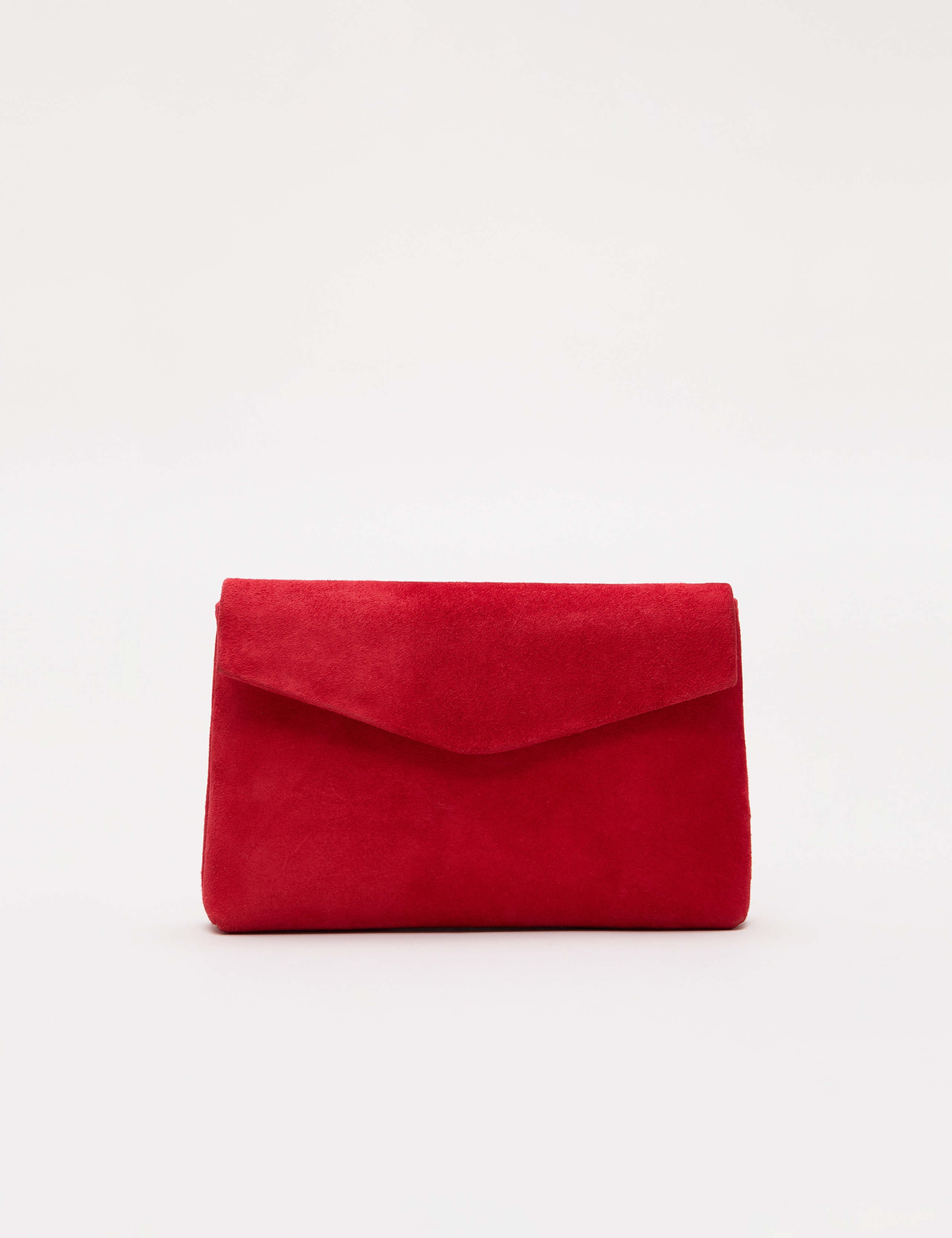 Suede Chain Strap Clutch Bag