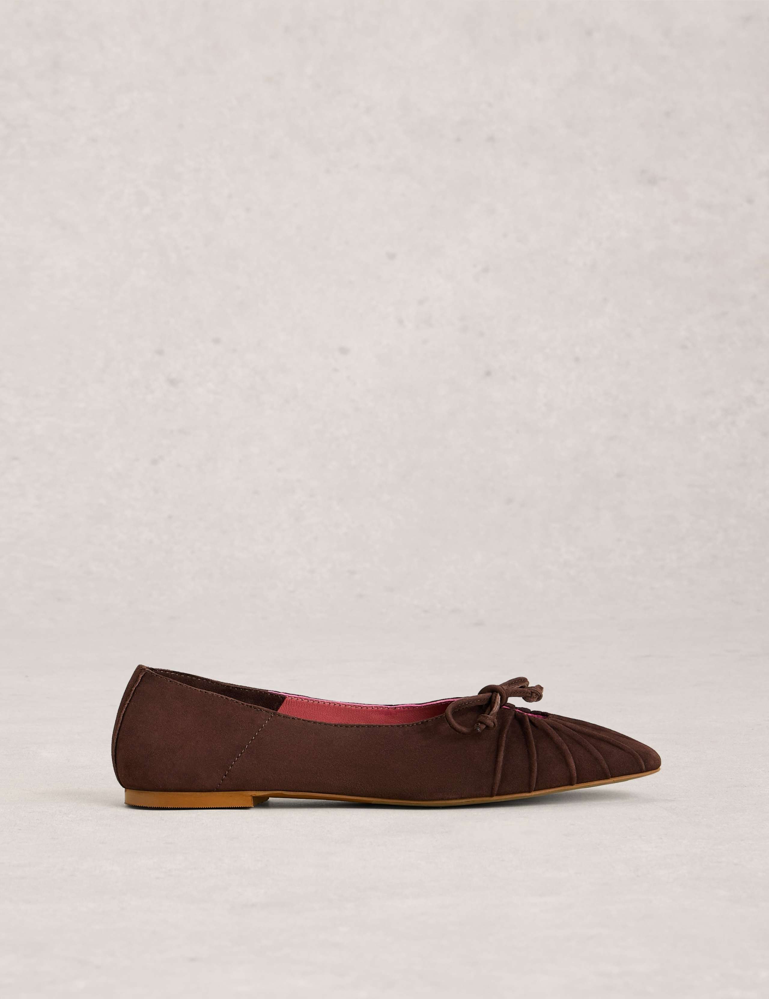 Suede Lace Up Flat Ballet Pumps