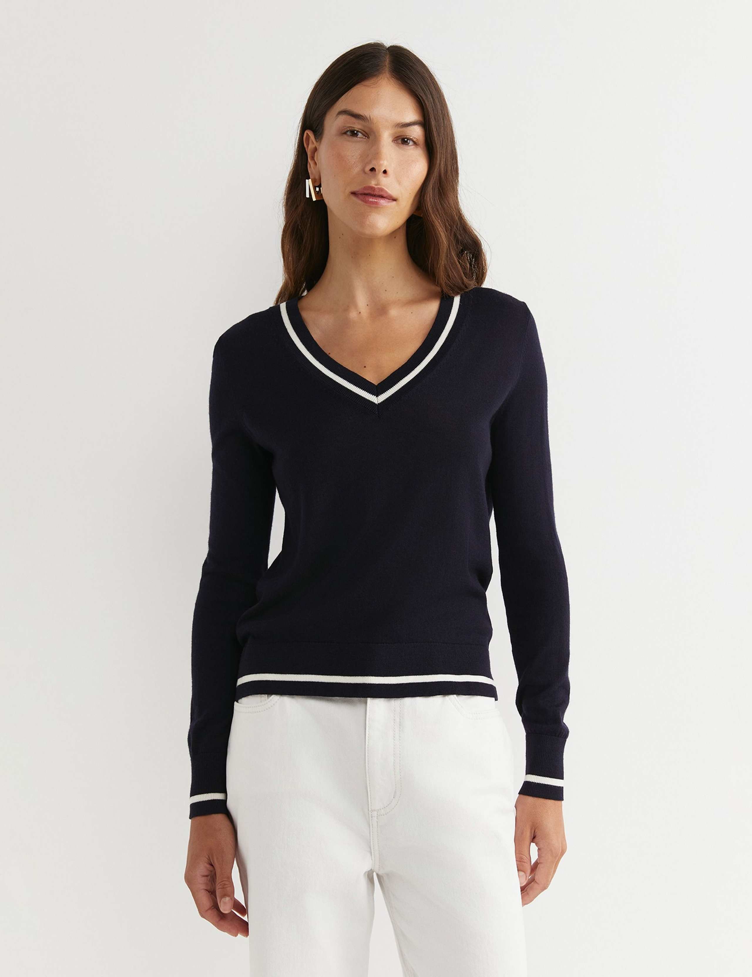 Pure Merino Wool V-Neck Jumper