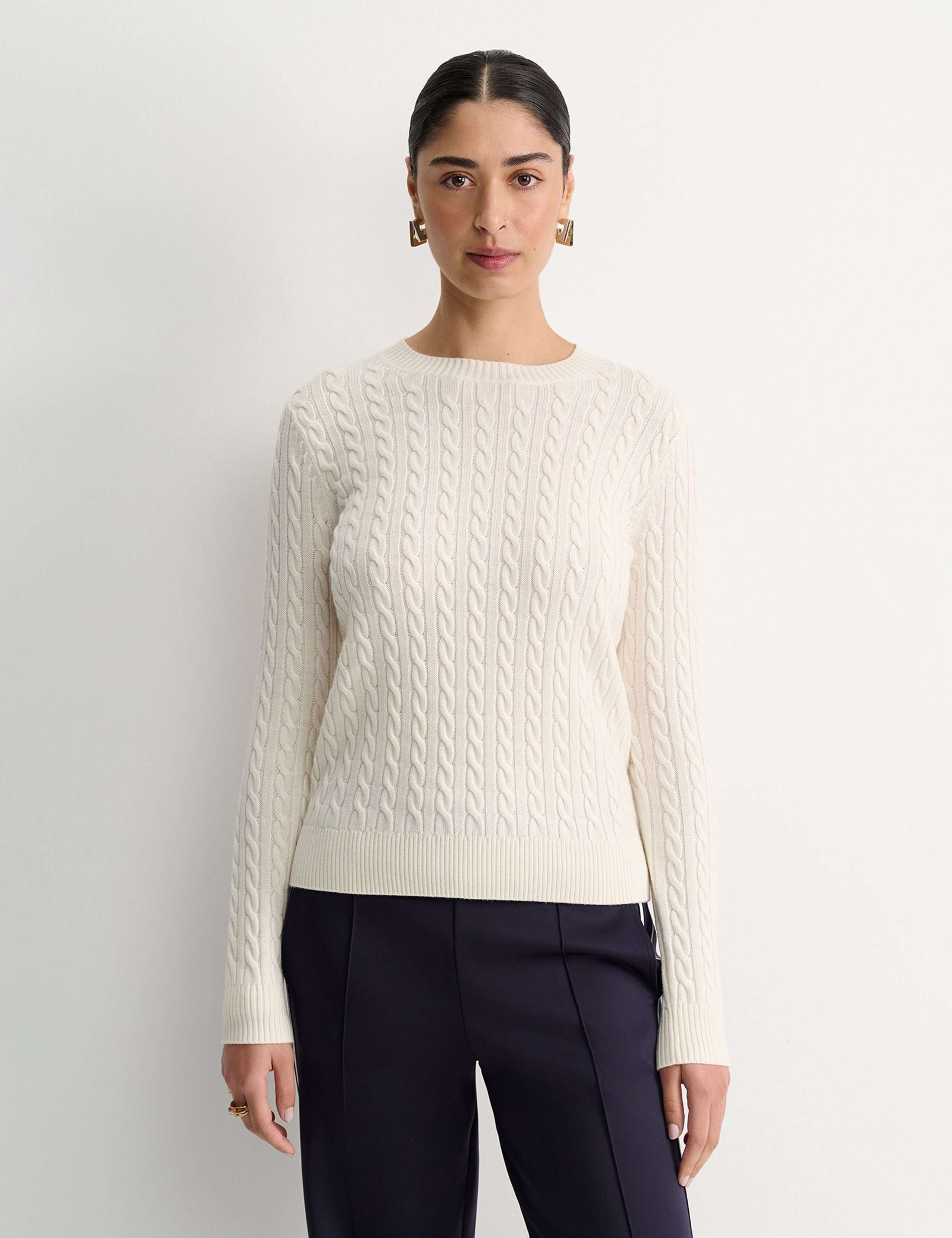 Pure Merino Wool Cable Knit Jumper
