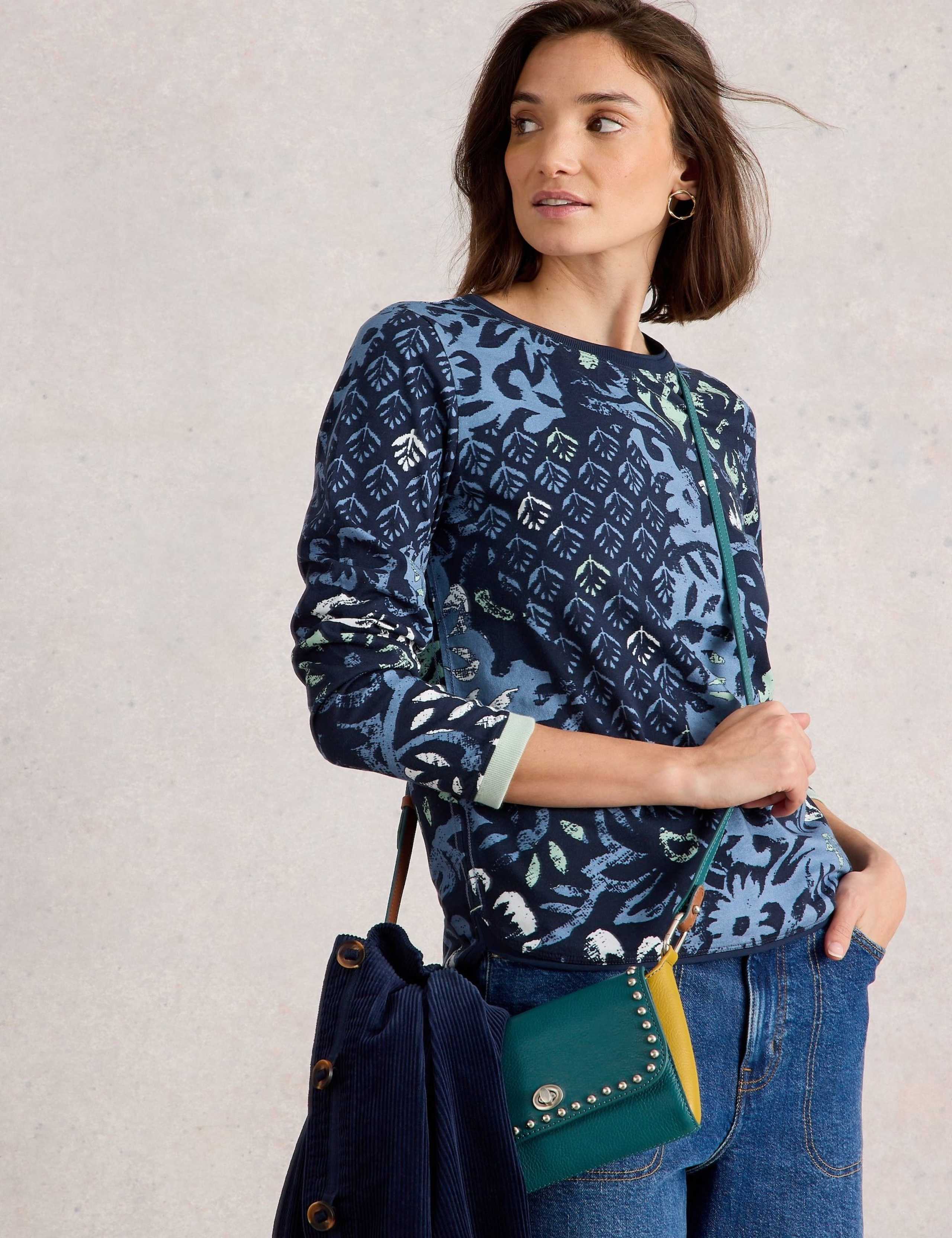 Pure Cotton Striped Floral Top