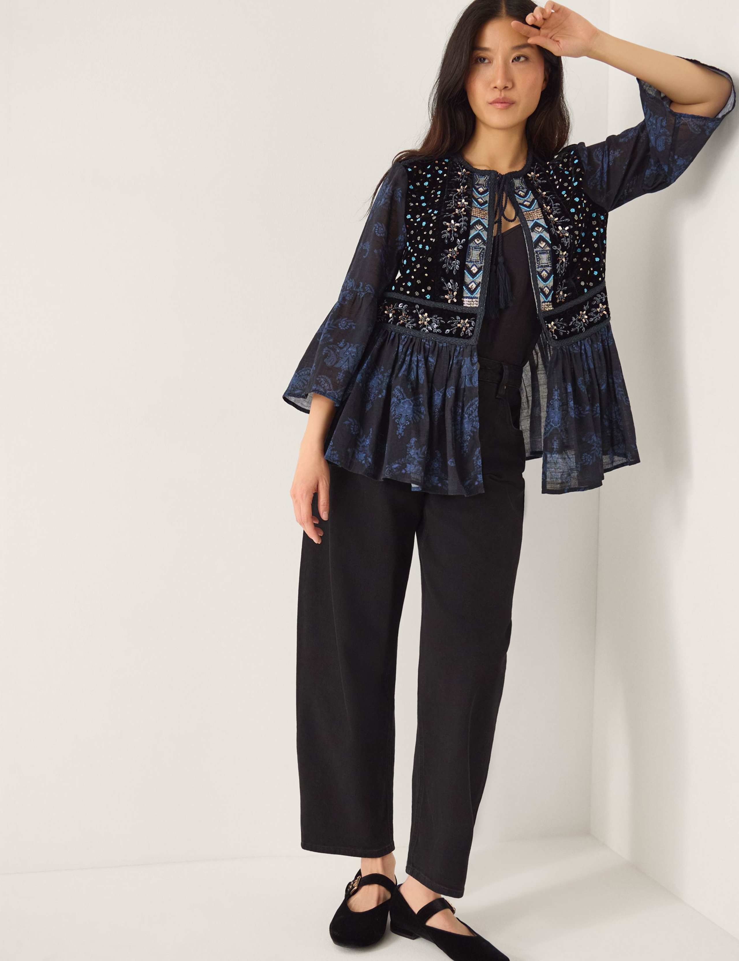 Pure Cotton Embroidered Jacket