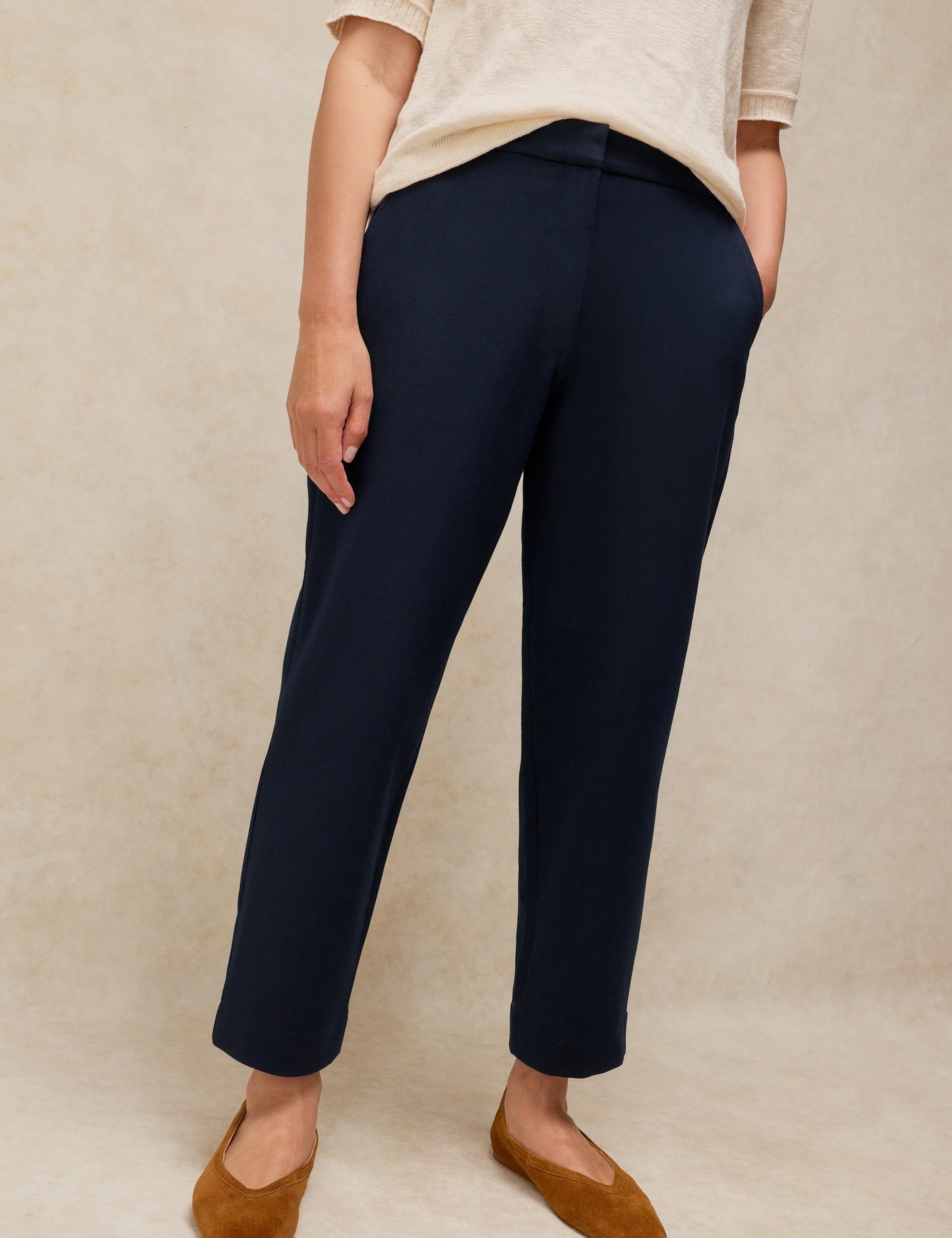 Cotton Rich Straight Leg Cropped Trousers