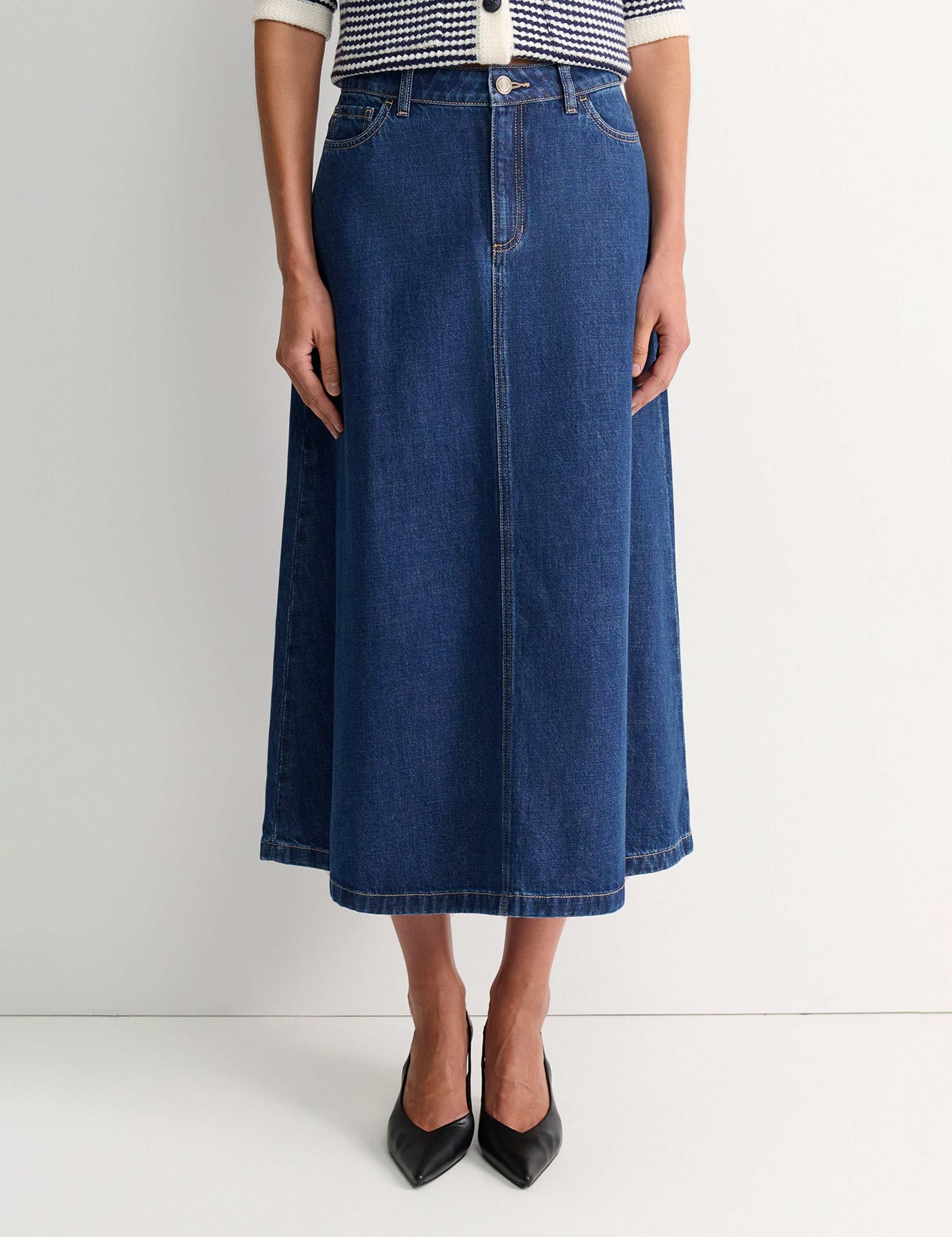 Denim Midi Skirt