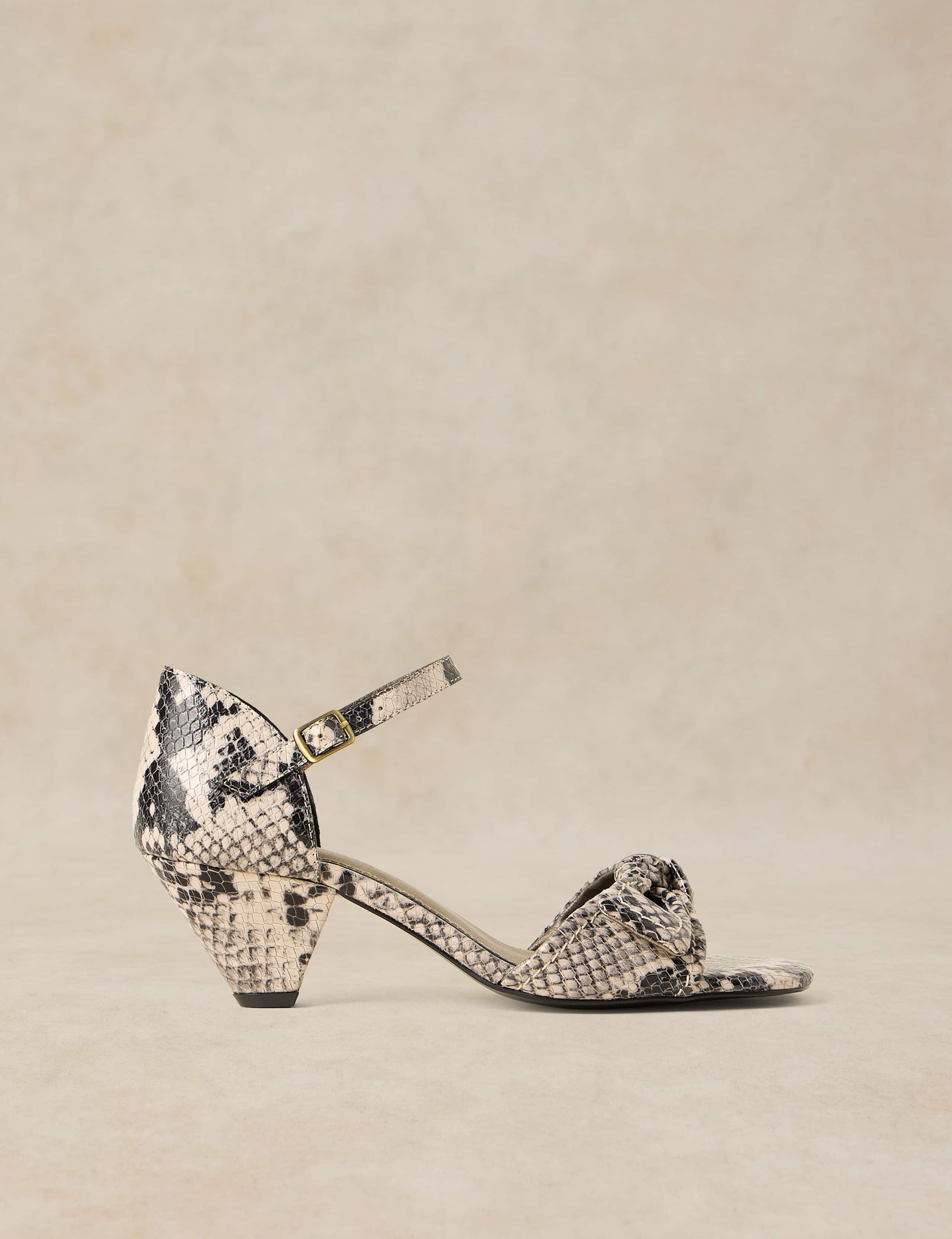 Darla Leather Buckle Low Heel Sandals