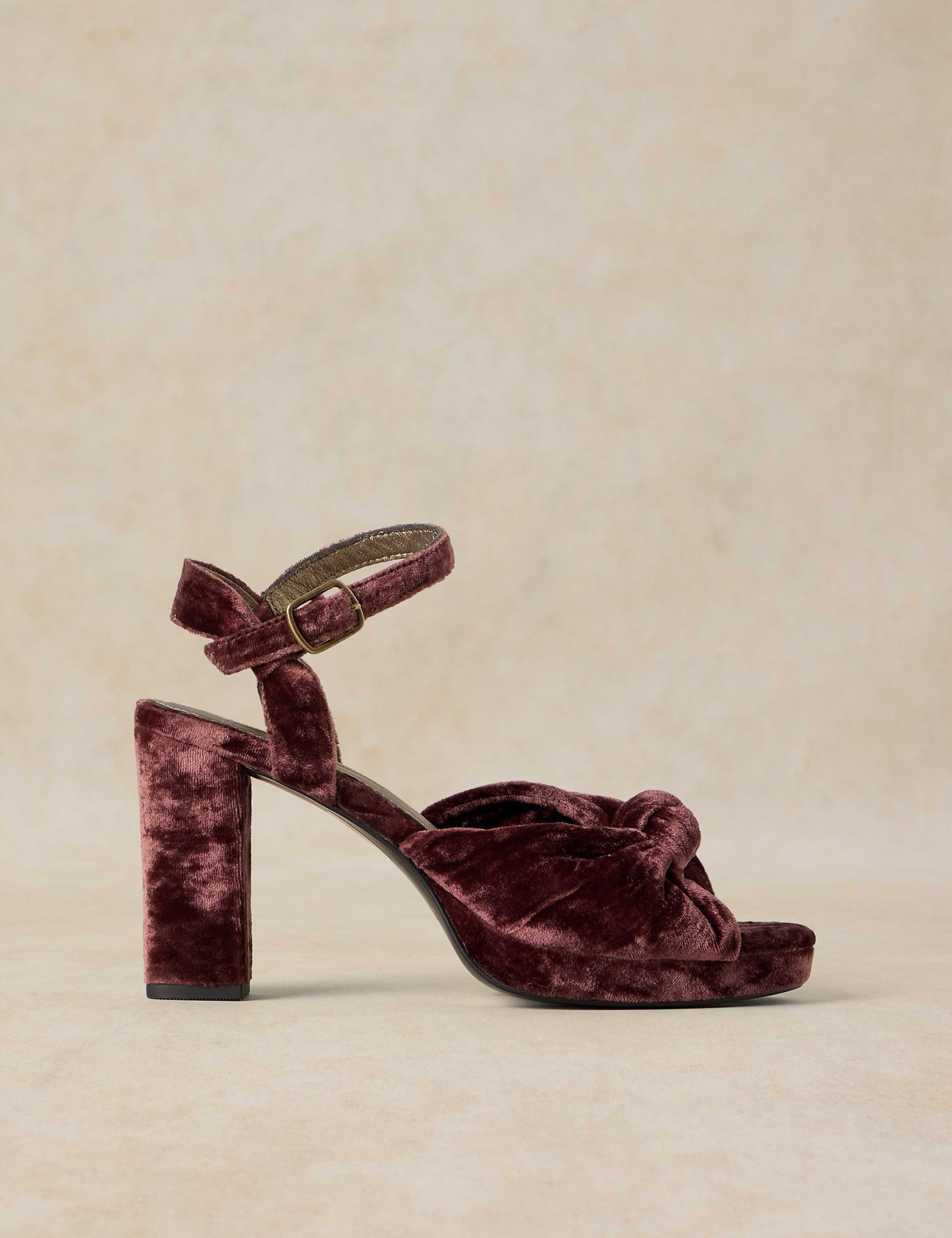 Stella Leather Buckle Platform Party Sandals