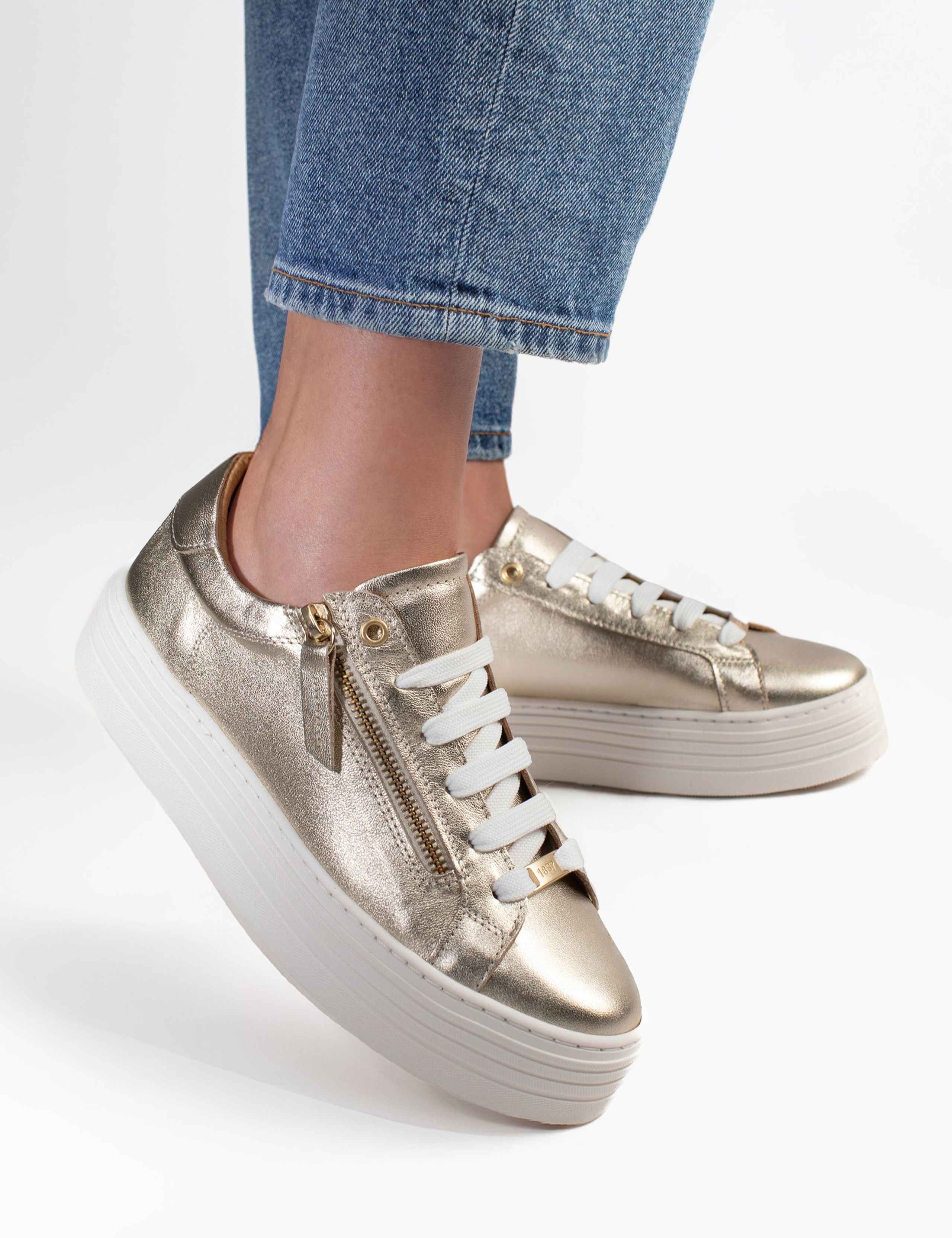 Leather Chunky Platform Trainers