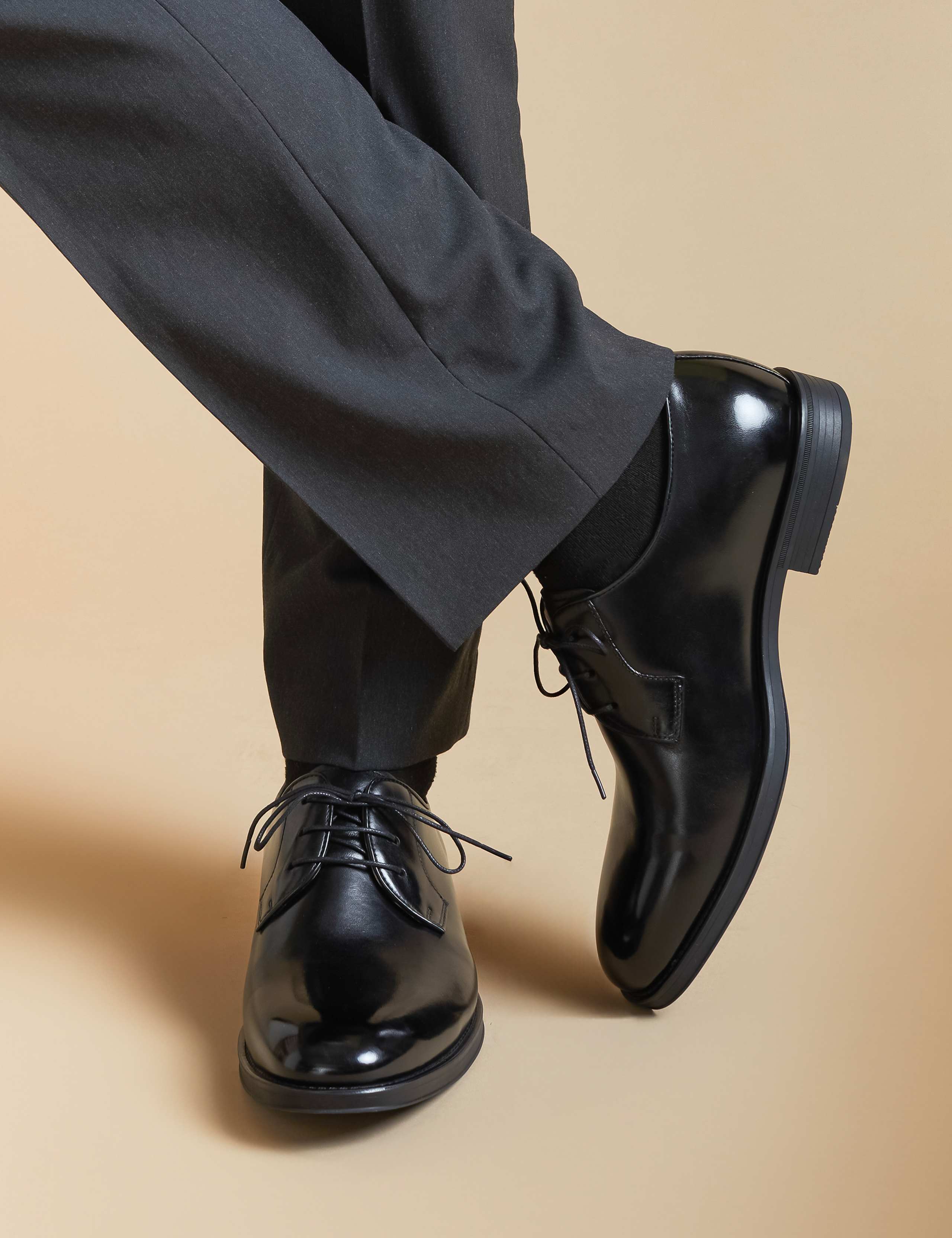 Wide Fit Leather Derby Shoes