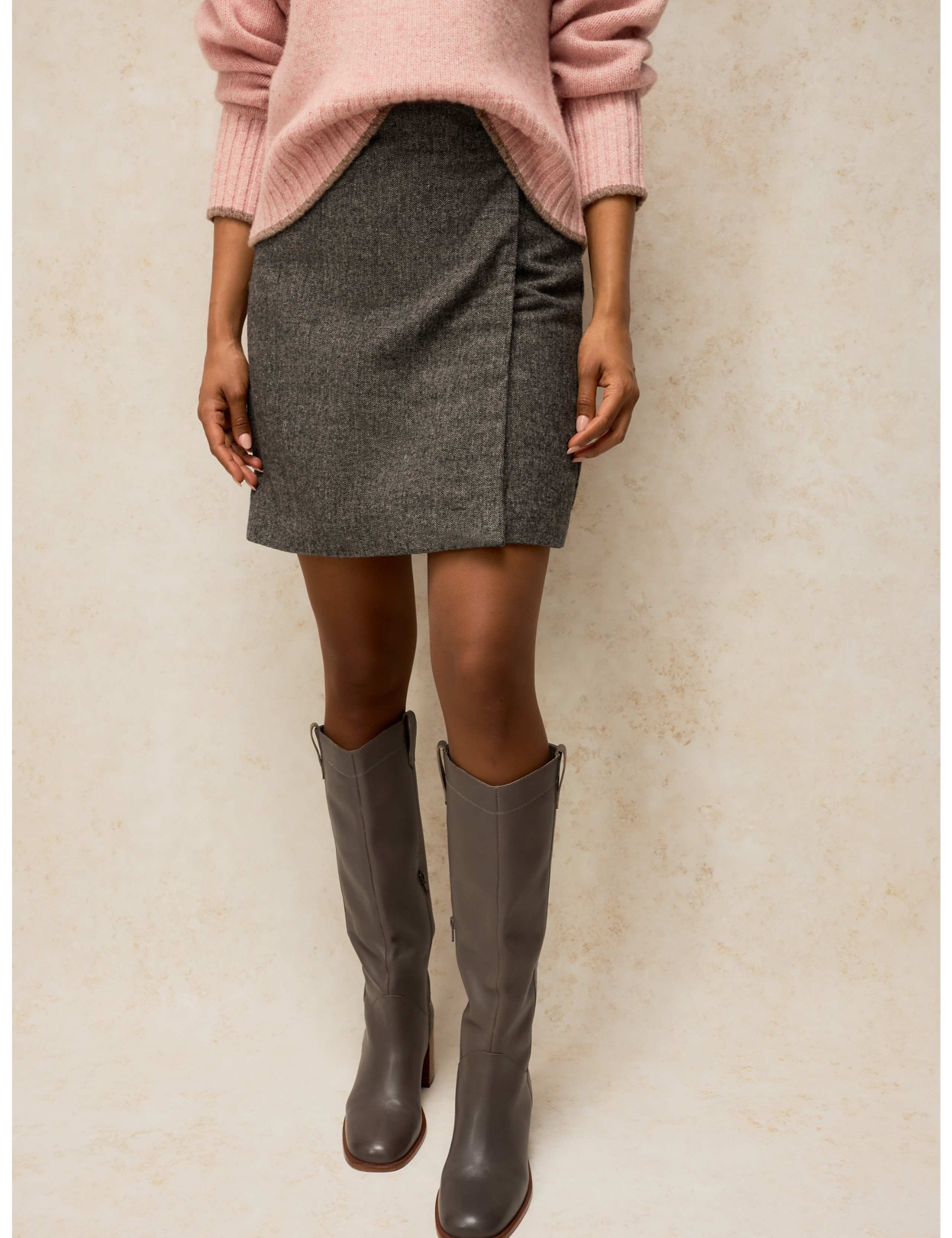 Tweed Midi Wrap Skirt