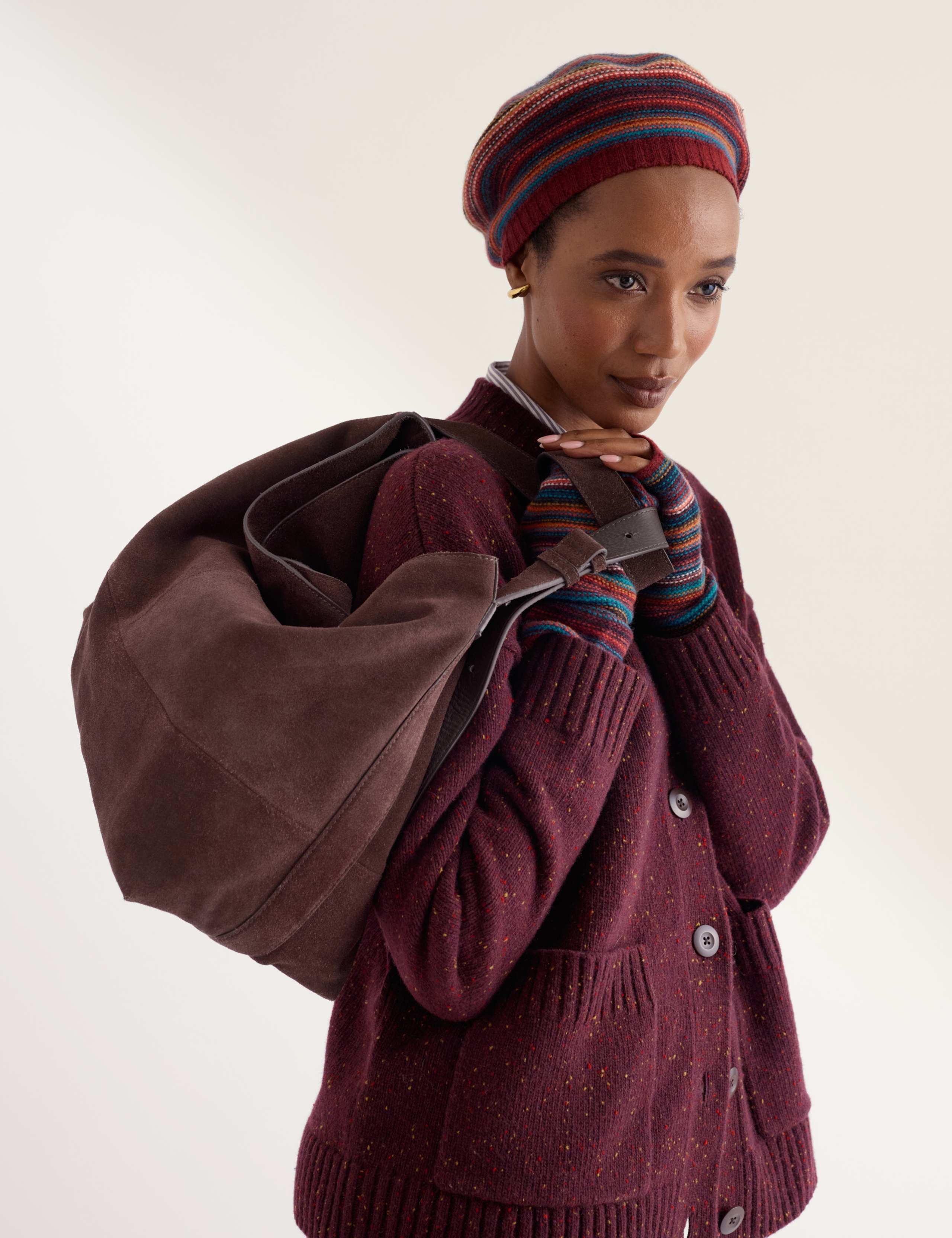 Wool Rich Striped Beret