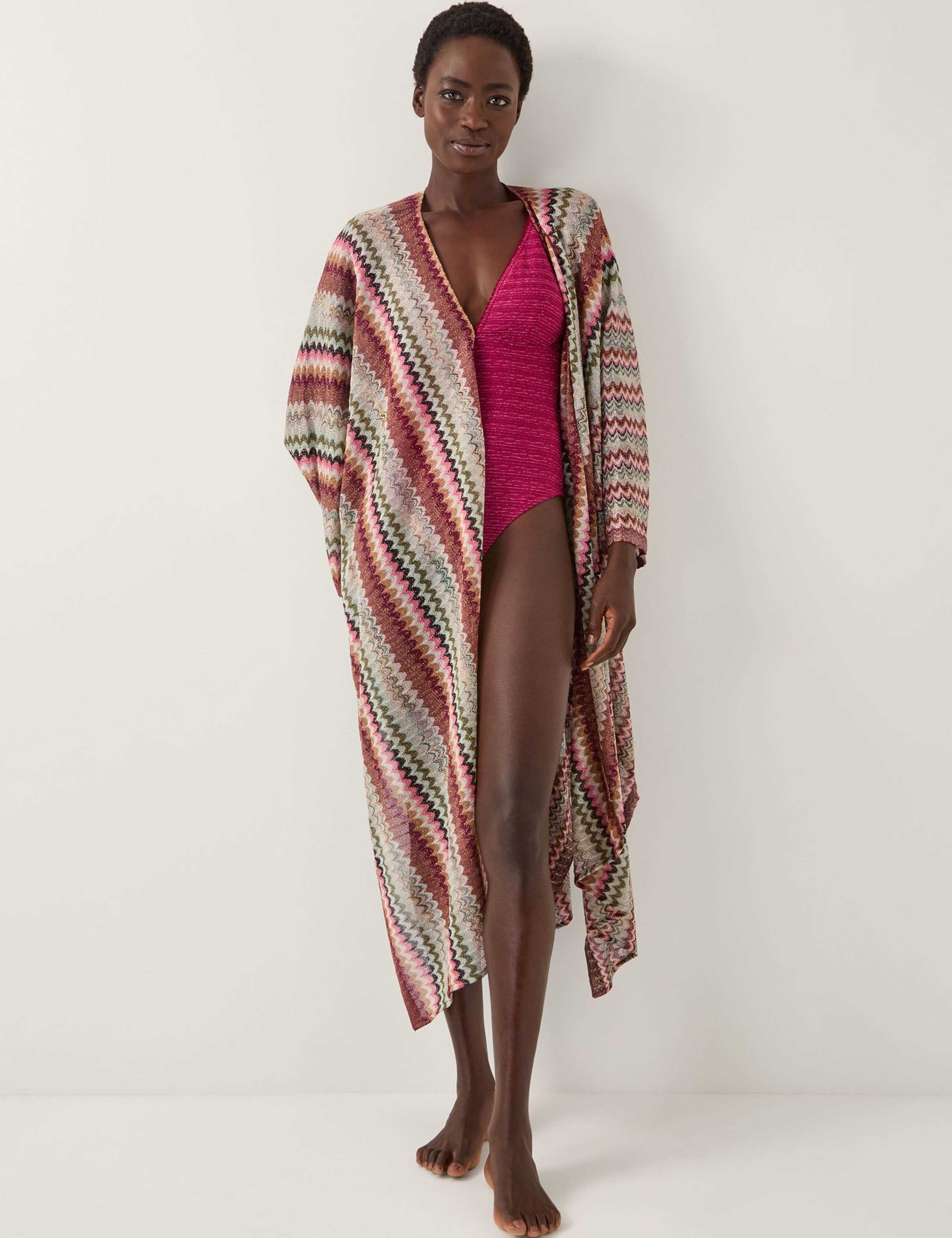 Zig Zag Stripe Beach Cover Up Kaftan