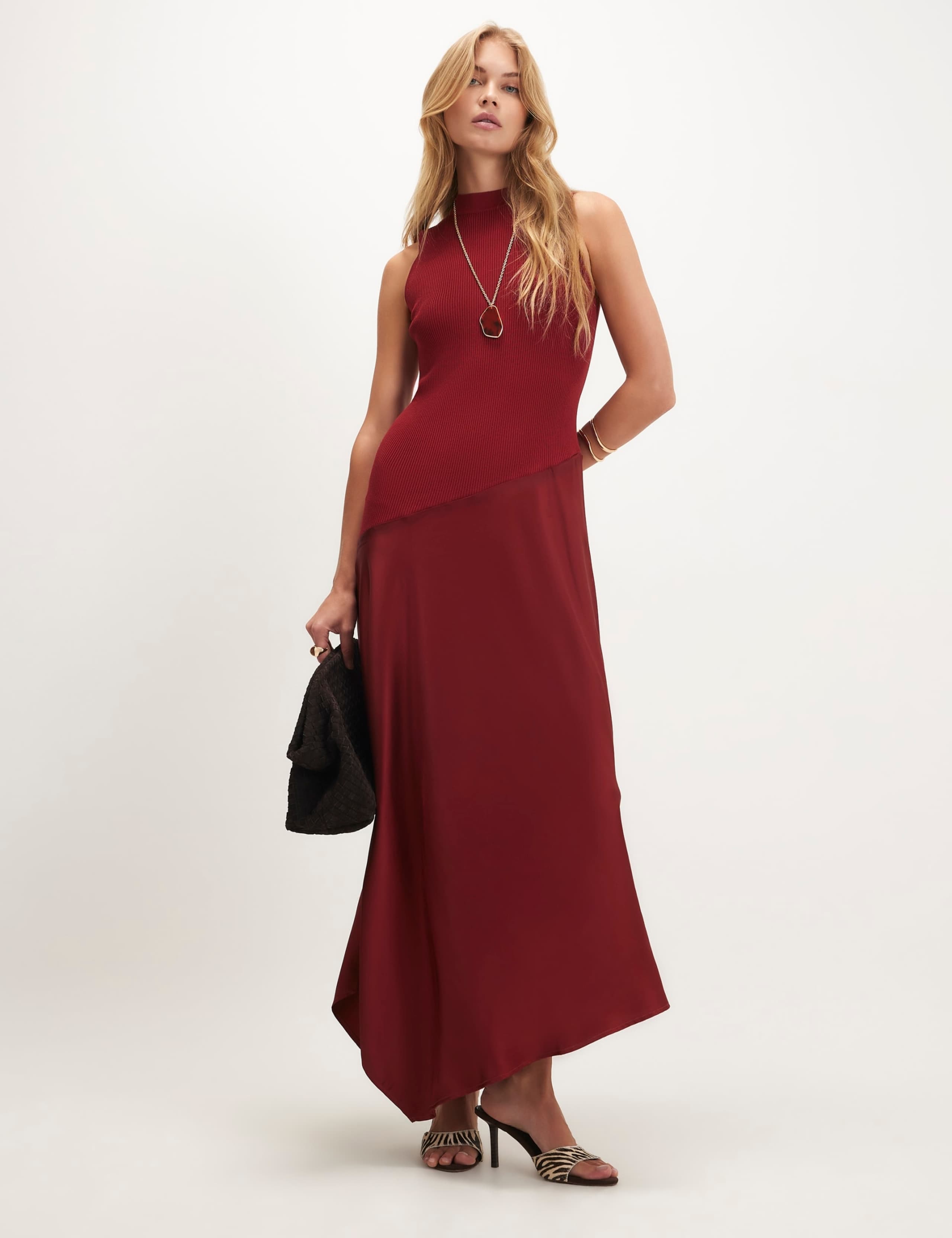 Knitted High Neck Maxi Bodycon Dress
