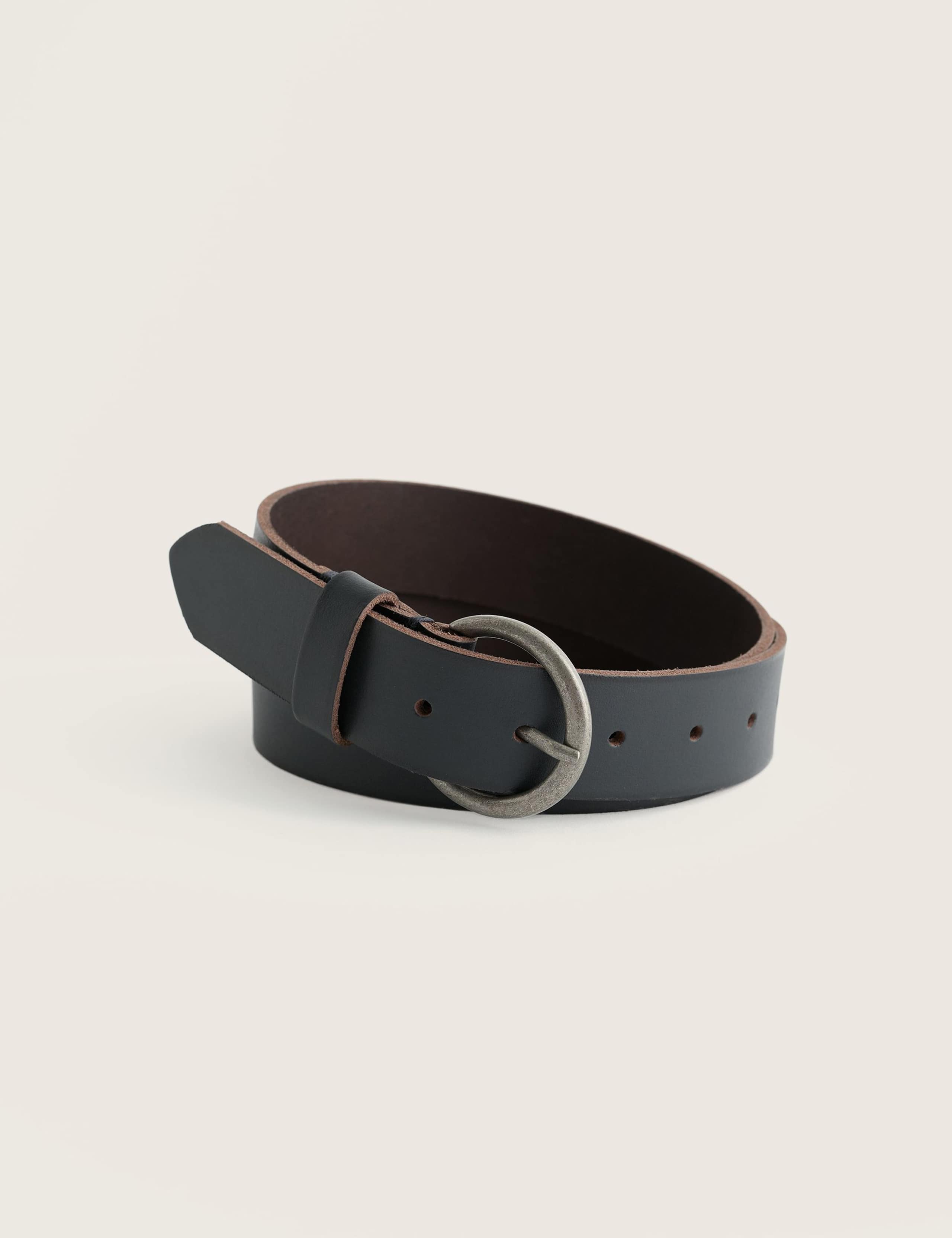Leather Circle Buckle Jeans Belt