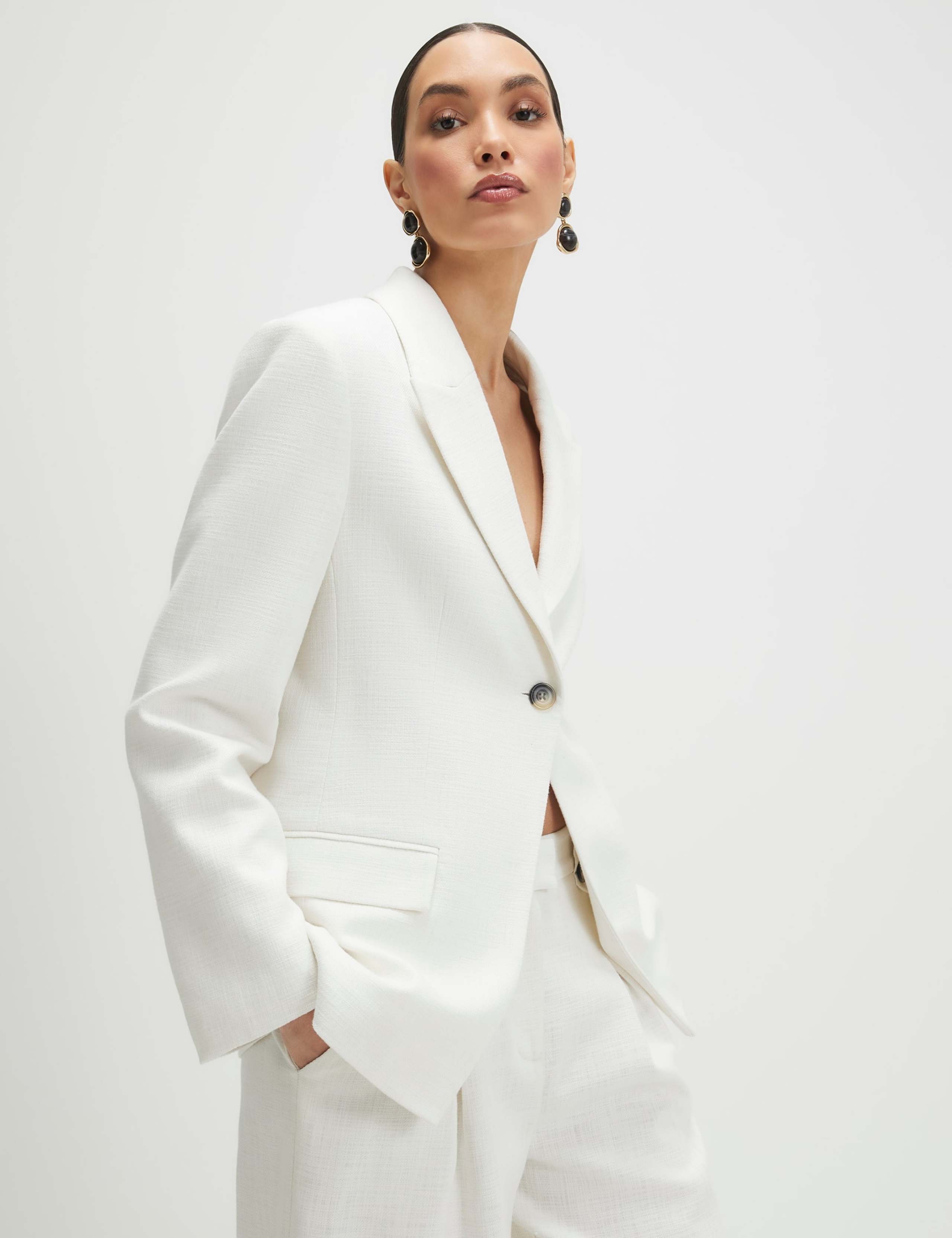 Pure Cotton Cinched Waist Blazer