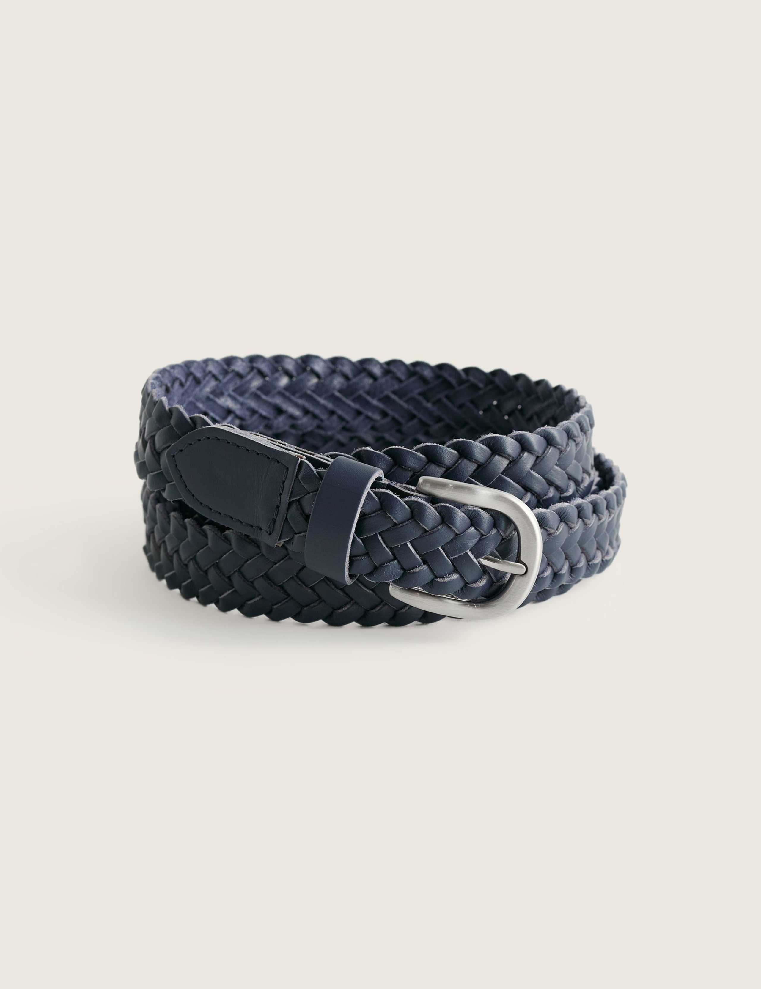 Leather Intertwined Woven Jeans Belt