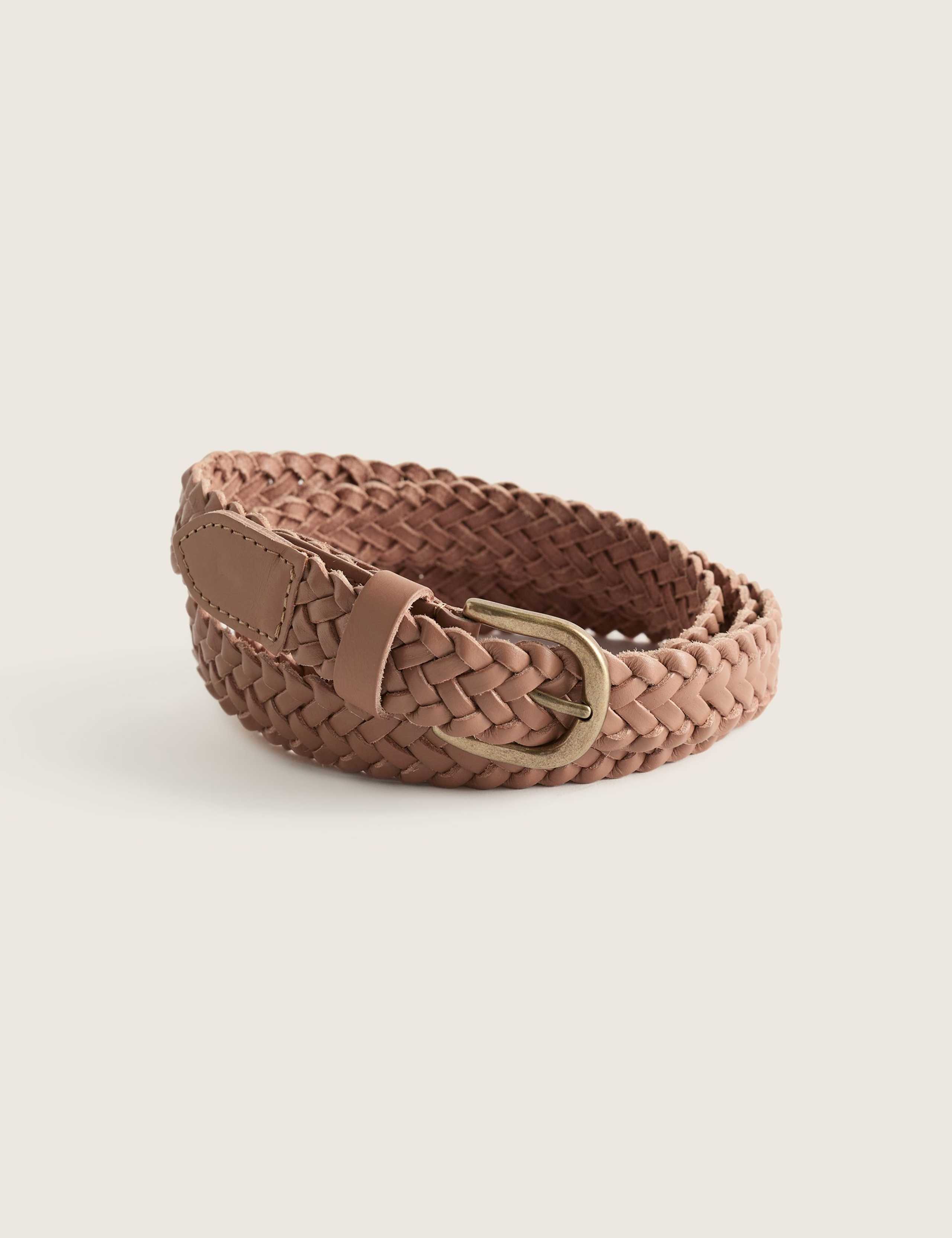 Leather Intertwined Woven Jeans Belt