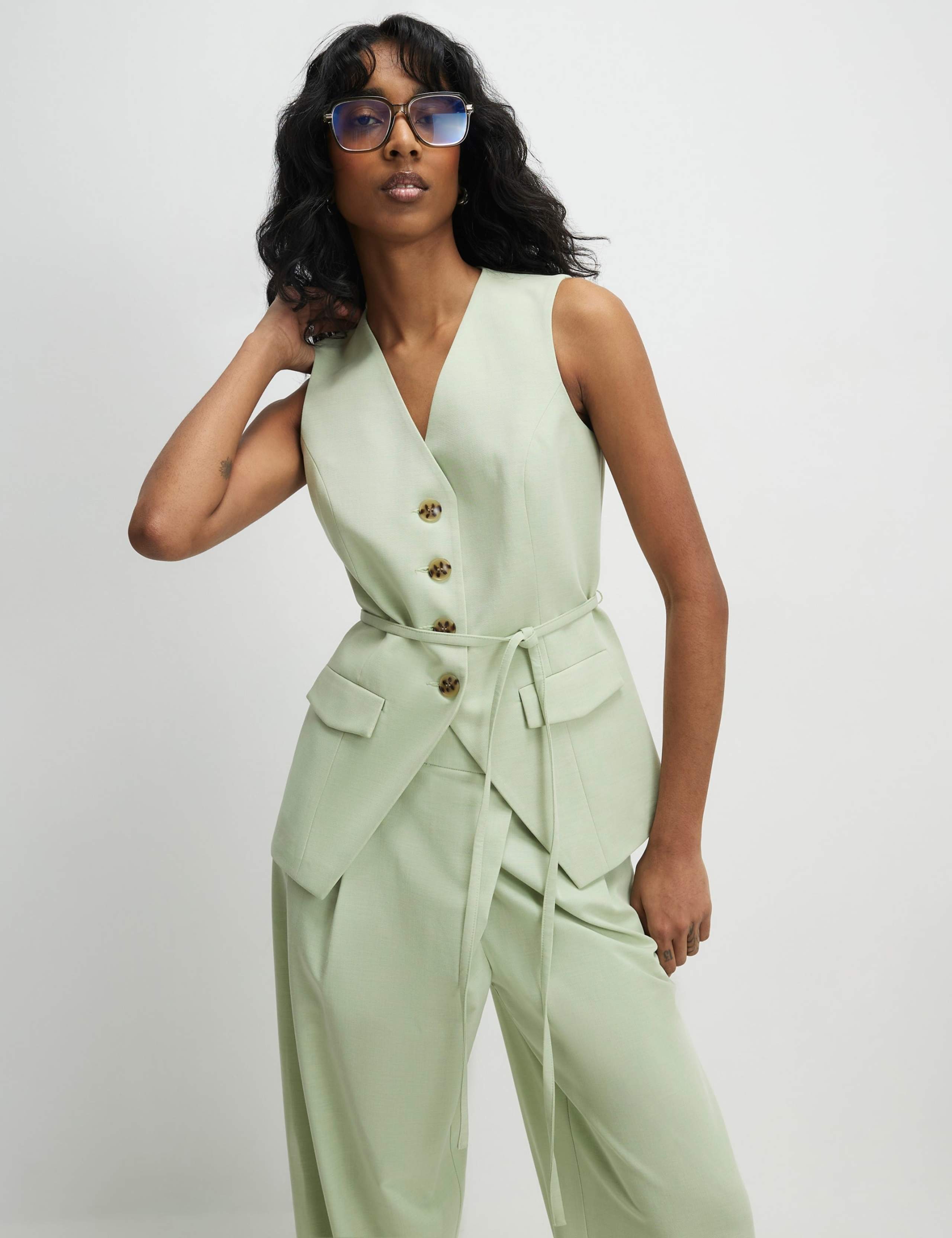 Waisted Tie Detail Waistcoat