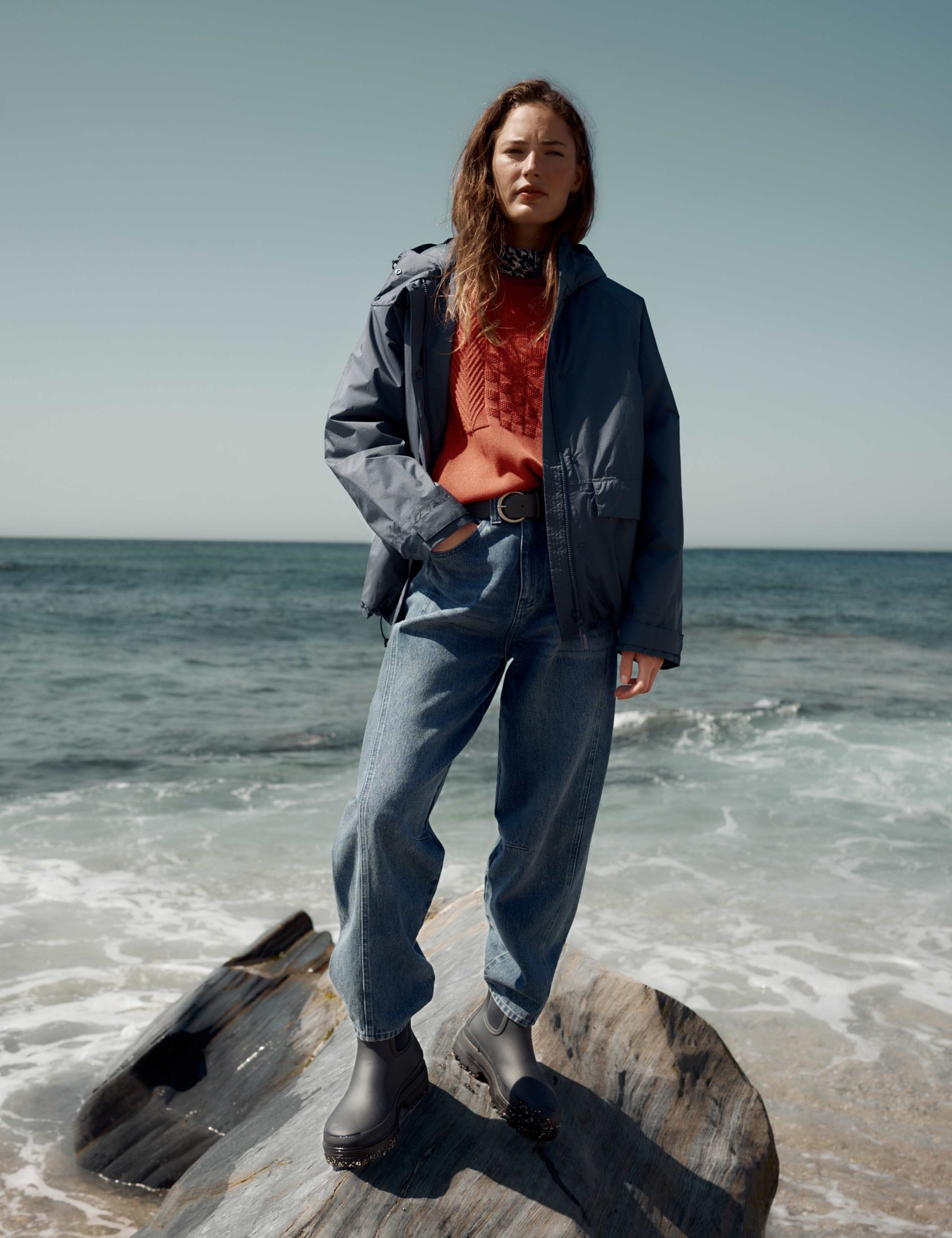 Waterproof Hooded Relaxed Rain Jacket