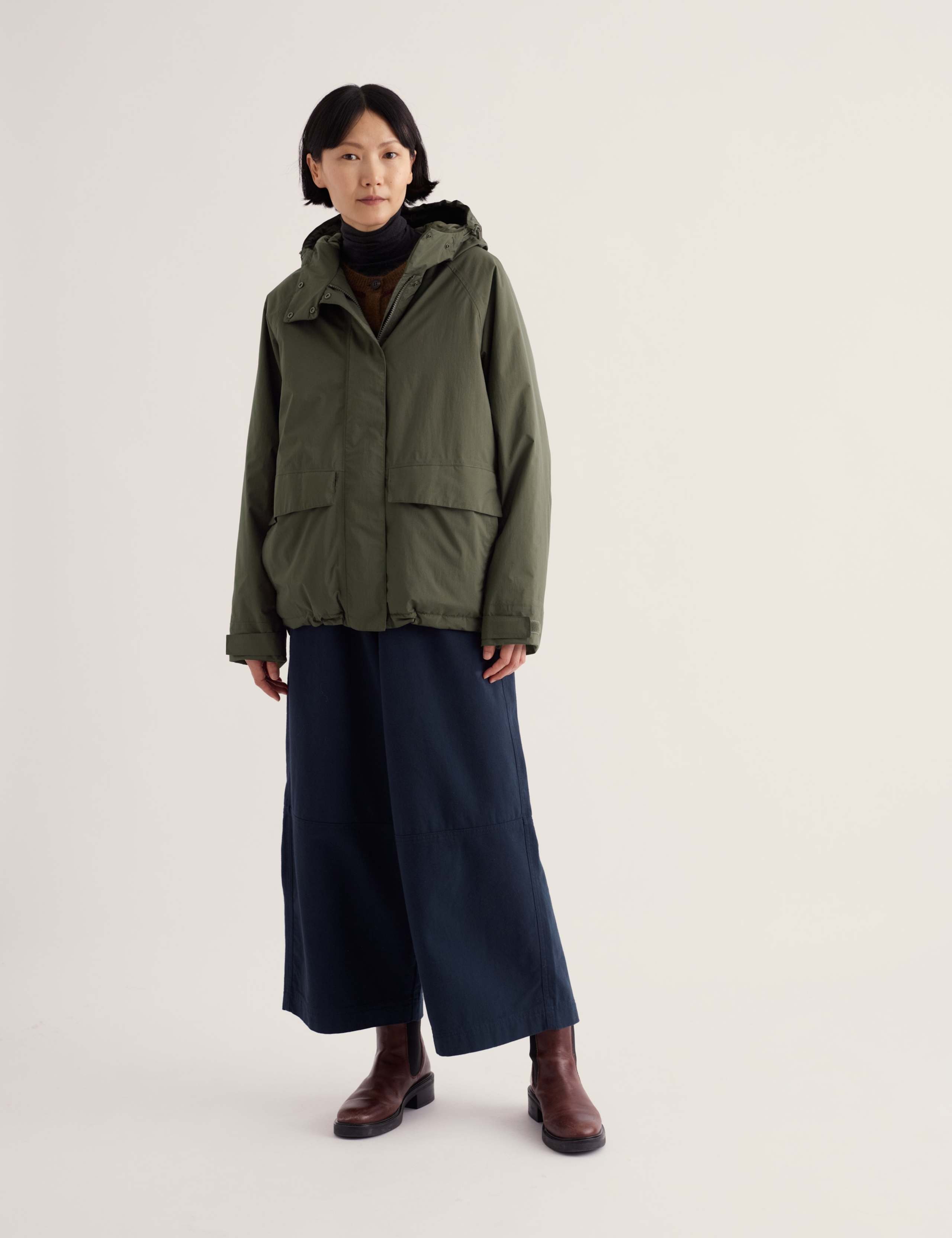 Waterproof Hooded Relaxed Rain Jacket