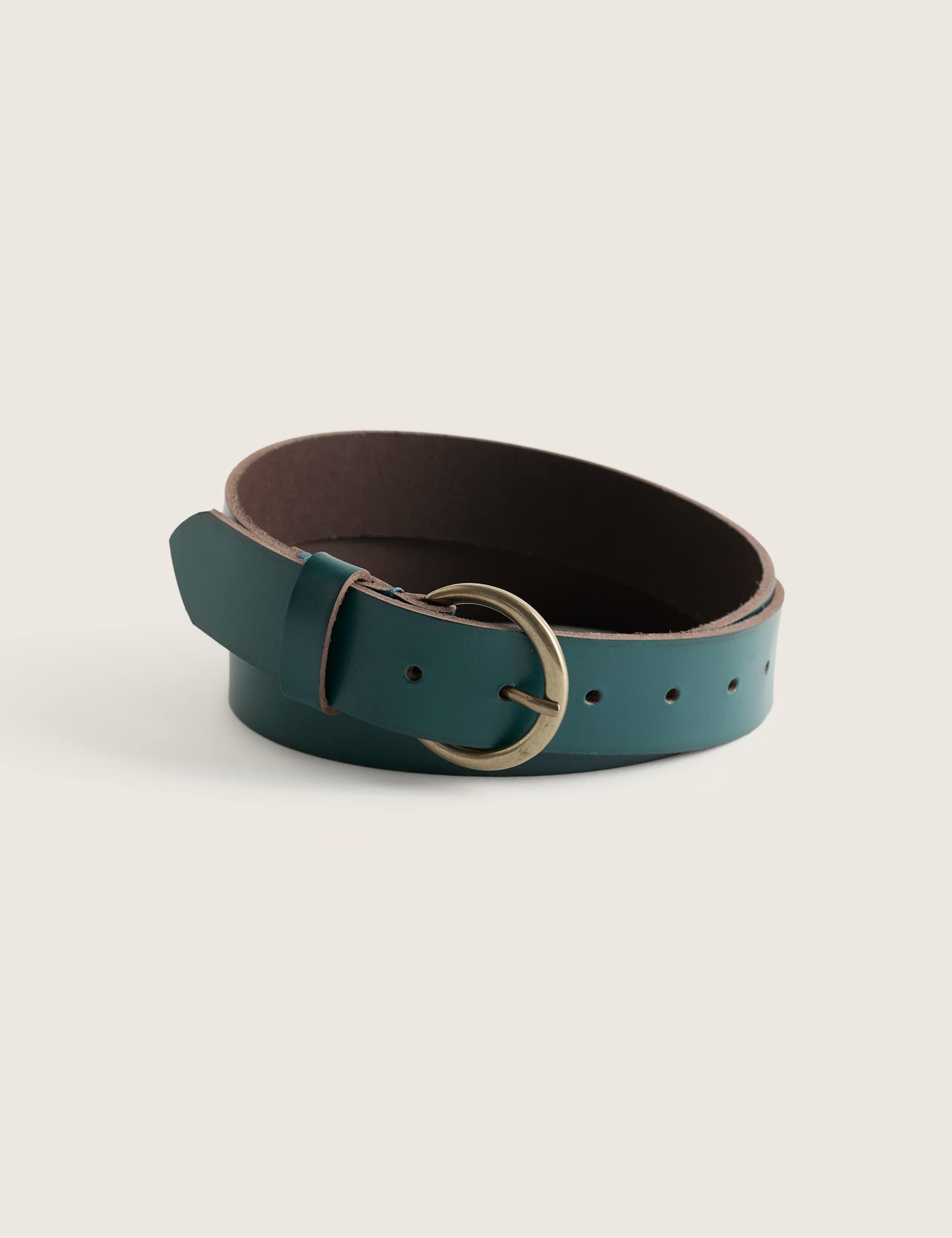 Leather Circle Buckle Jeans Belt