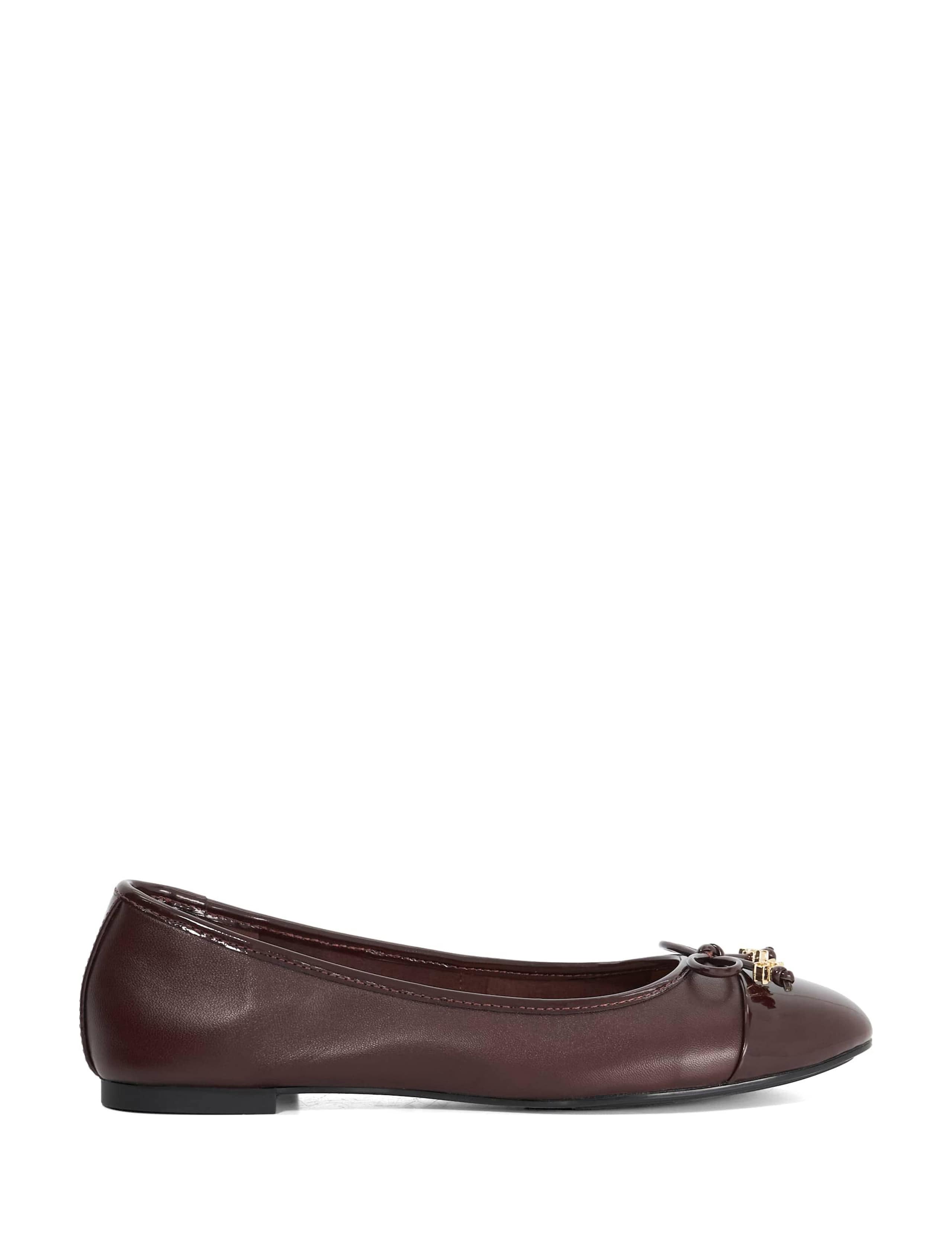Wide Fit Leather Flatform Ballet Pumps