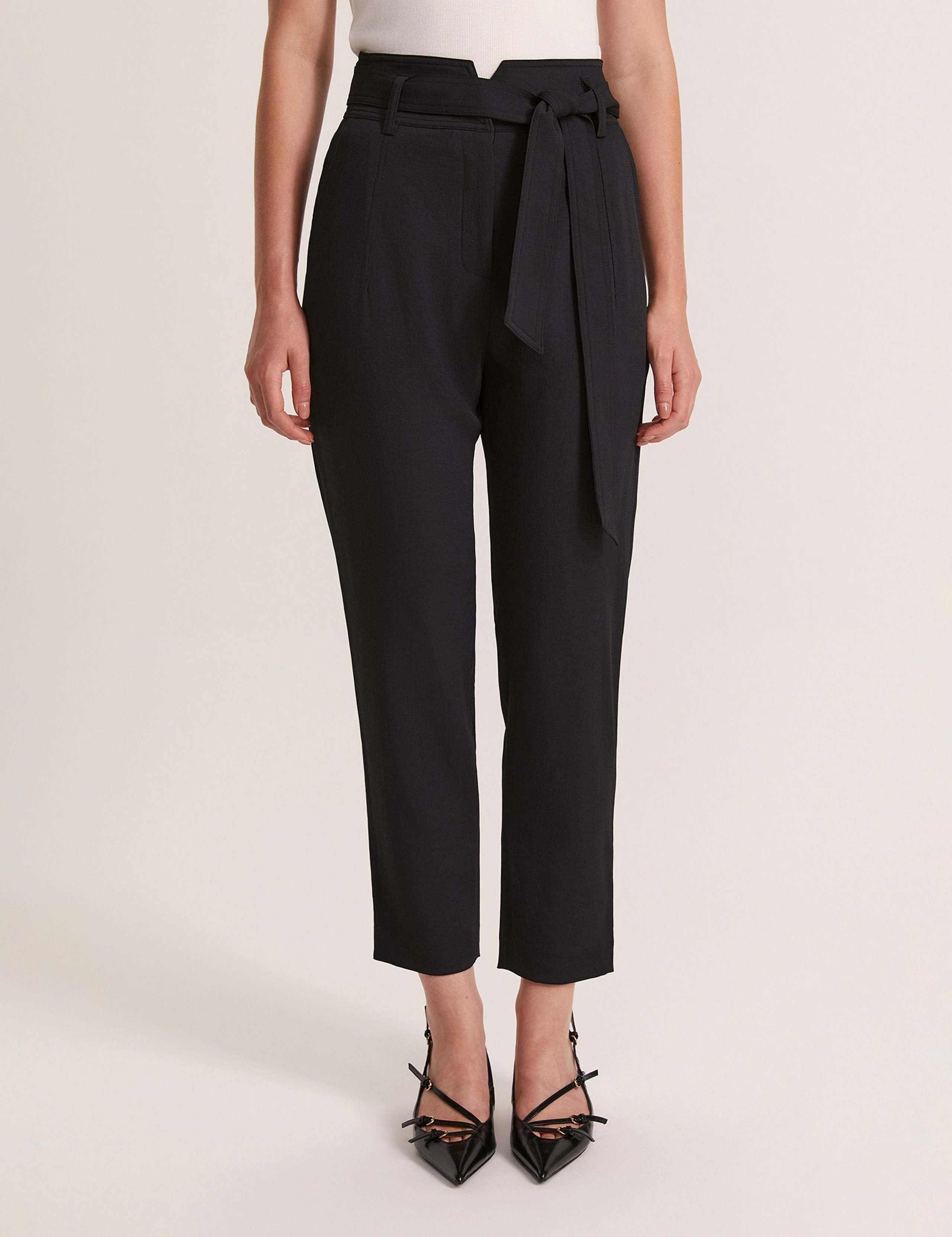 Belted Straight Leg Trousers