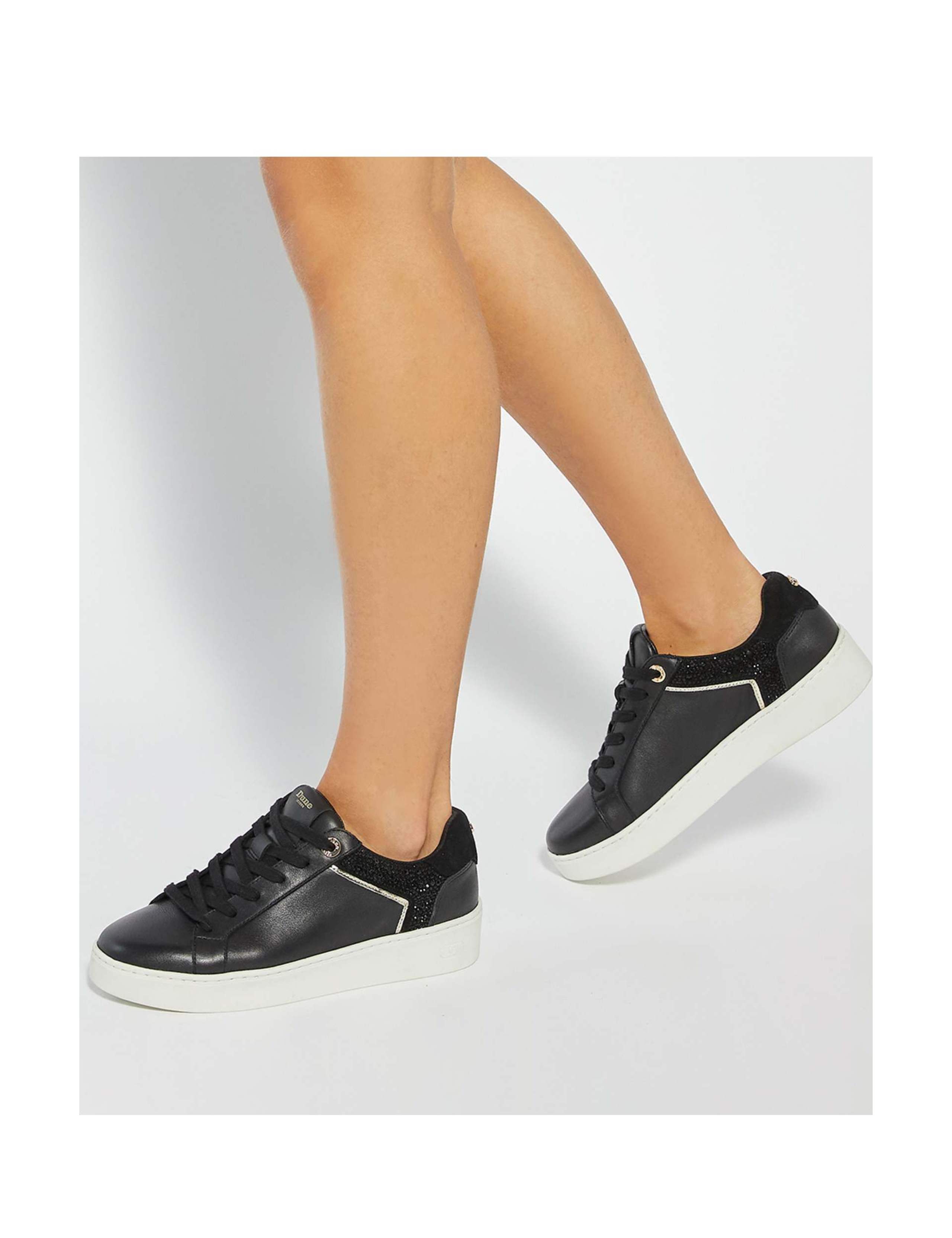 Leather Lace Up Sparkle Cupsole Trainers