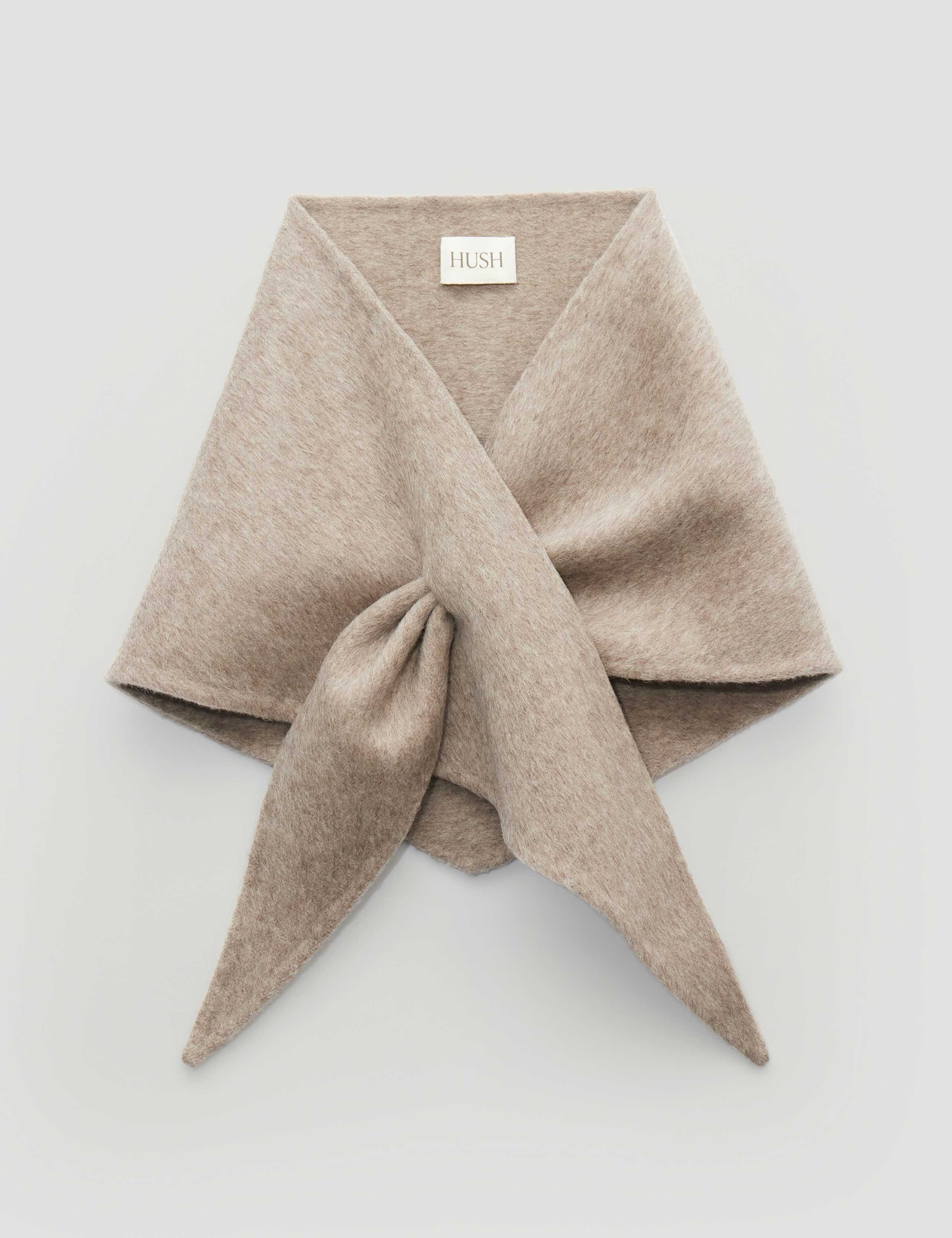 Plain Contemporary Triangle Scarf with Wool