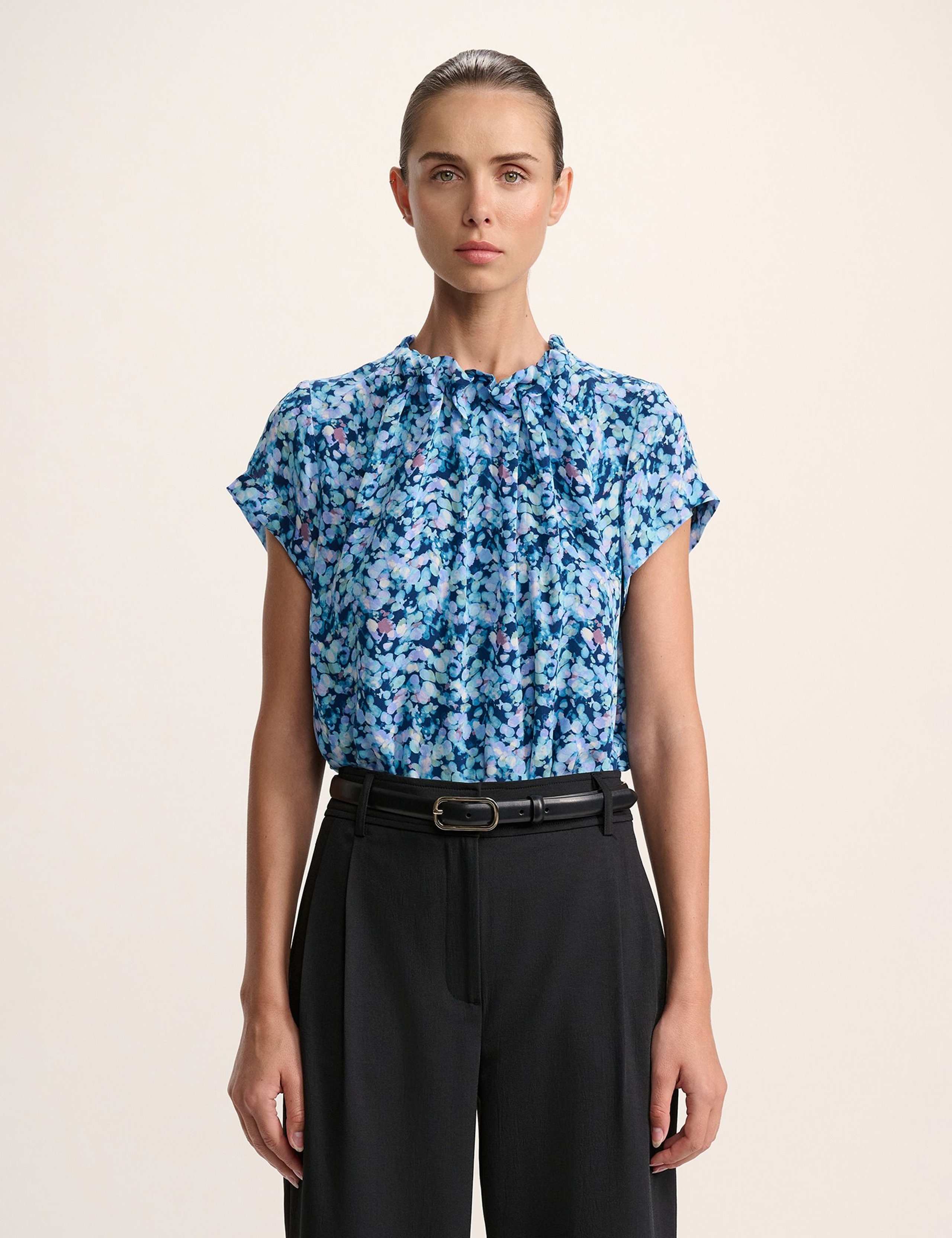 Pure Silk Sequin Print Top