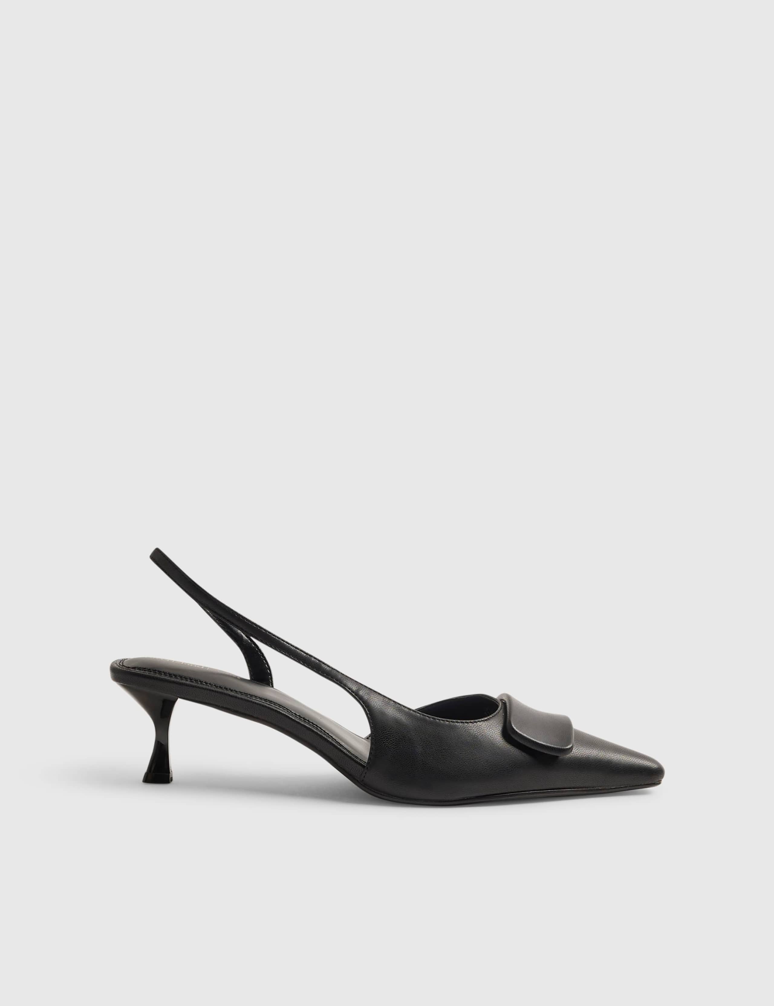 Kitten Heel Pointed Slingback Shoes